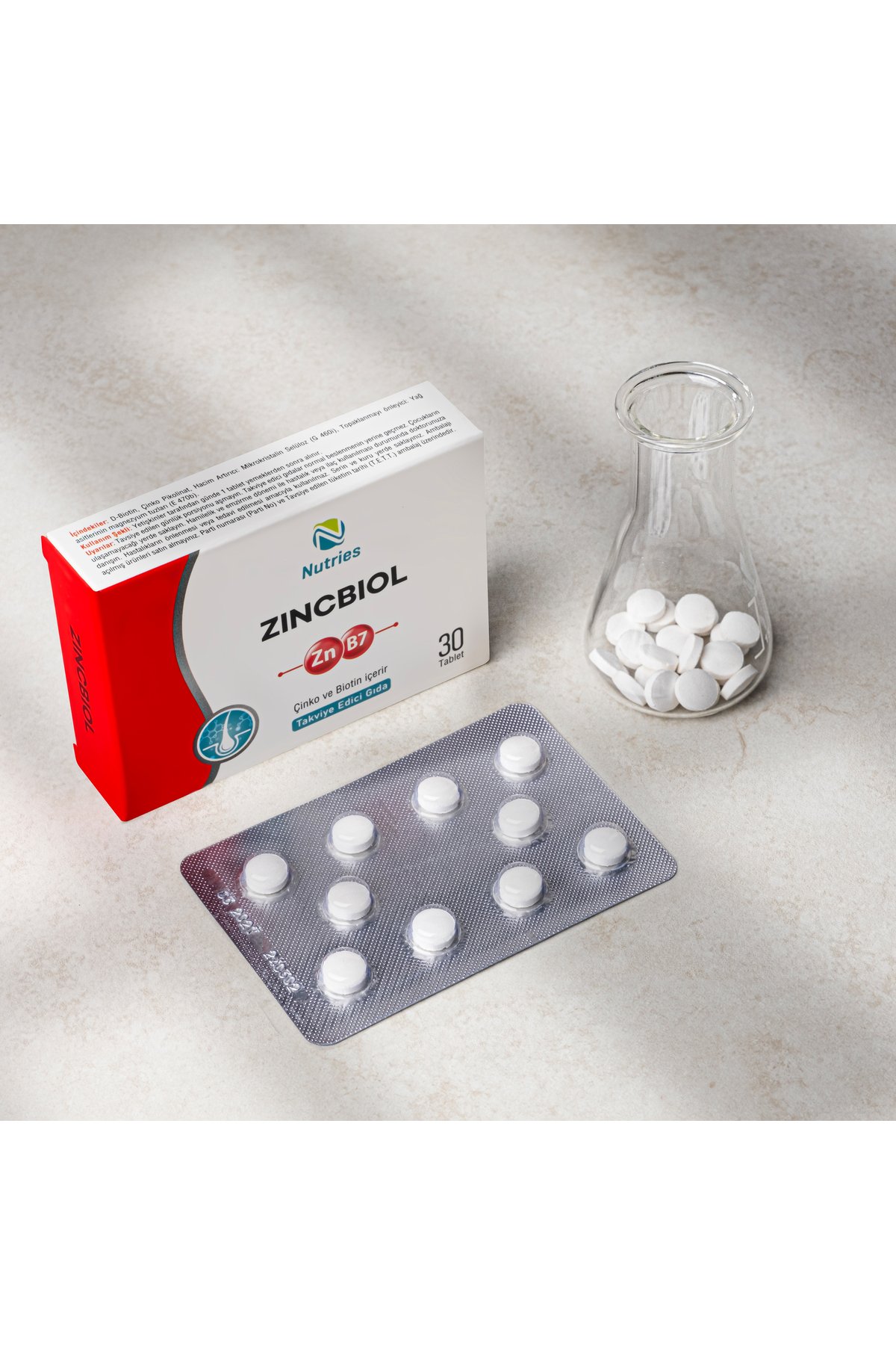 Zincbiol Çinko-Biyotin Takviyesi 30 Tablet – 3’lü Ekonomik Set