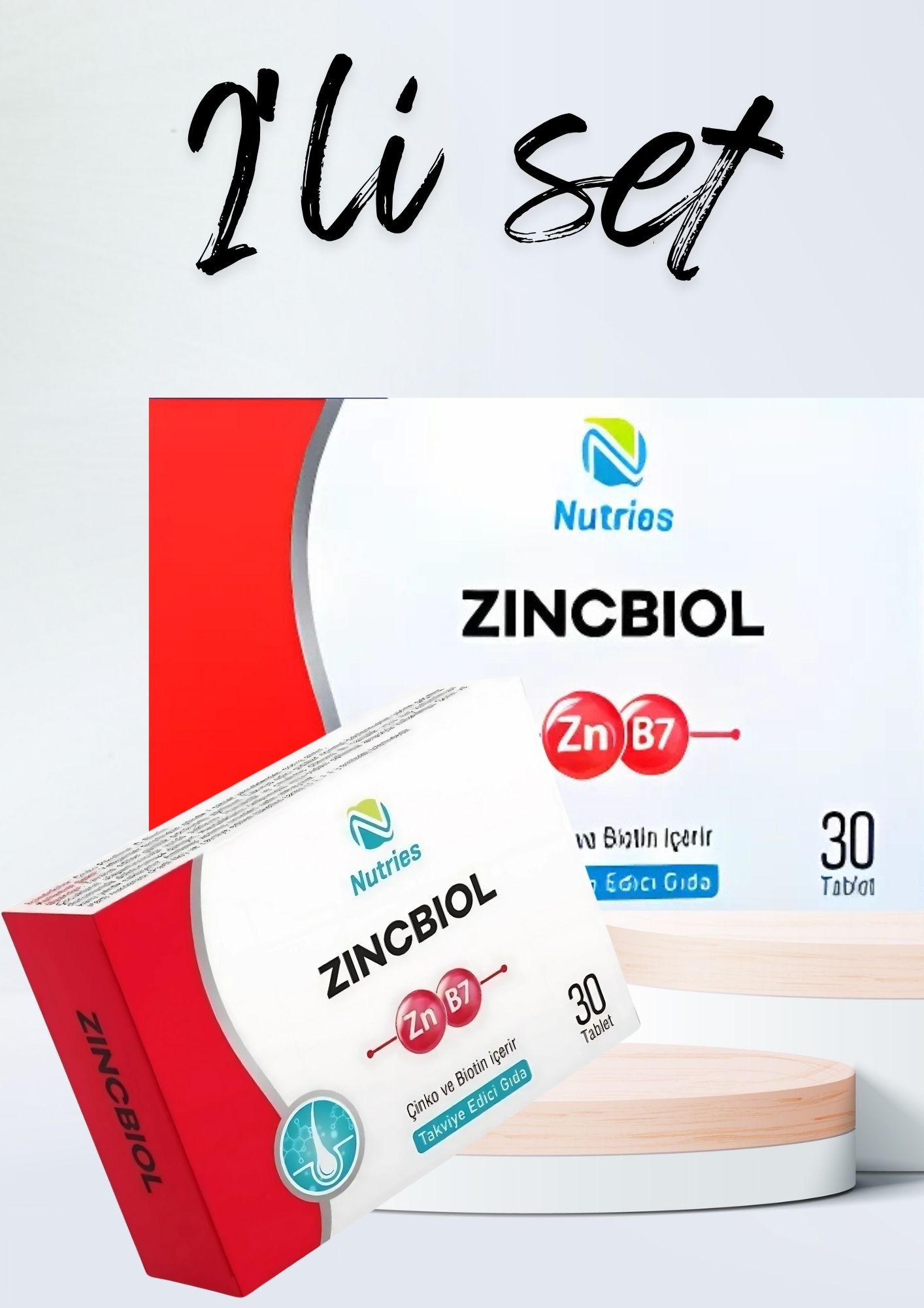 Zincbiol Çinko-Biyotin Takviyesi 30 Tablet – 2’li Avantaj Paketi