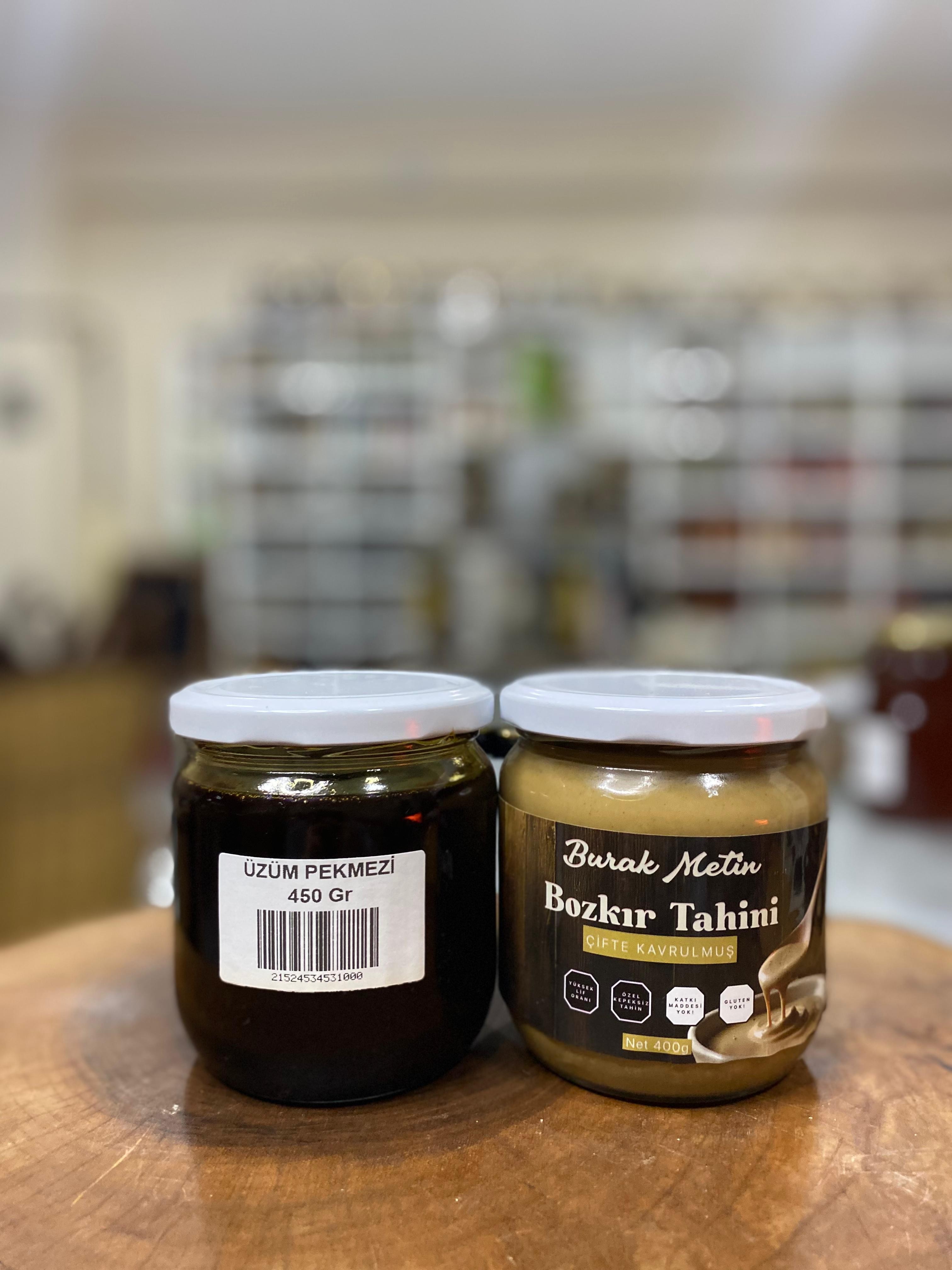 Çifte Kavrulmuş 400 Gr Tahin + Üzüm Pekmezi 450 Gr