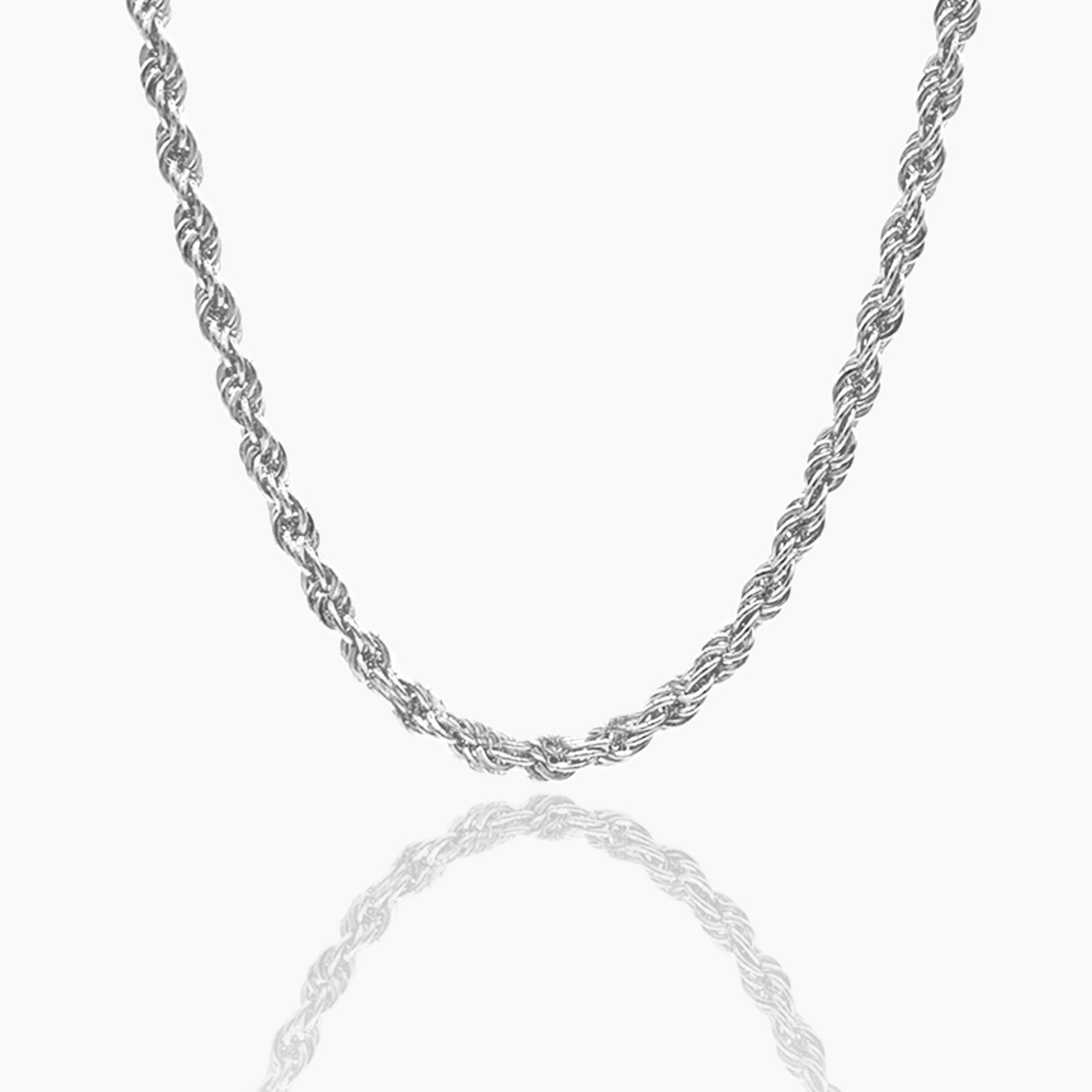 3 mm. Rope Chain - Rhodium