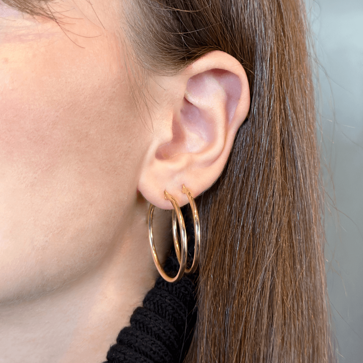 Biz Size Thin Round Earring - Gold