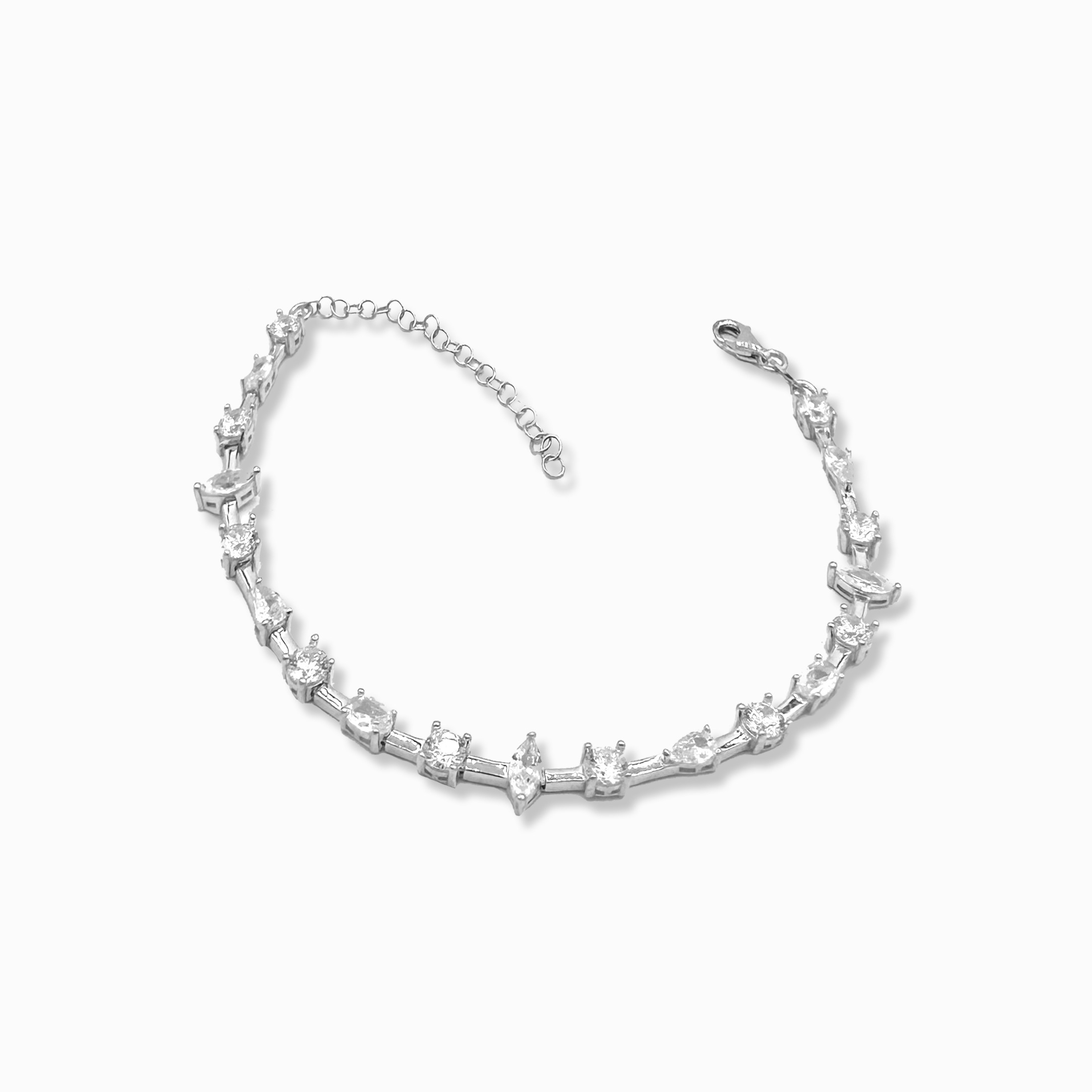 Marquise Waterway Bracelet - Rhodium