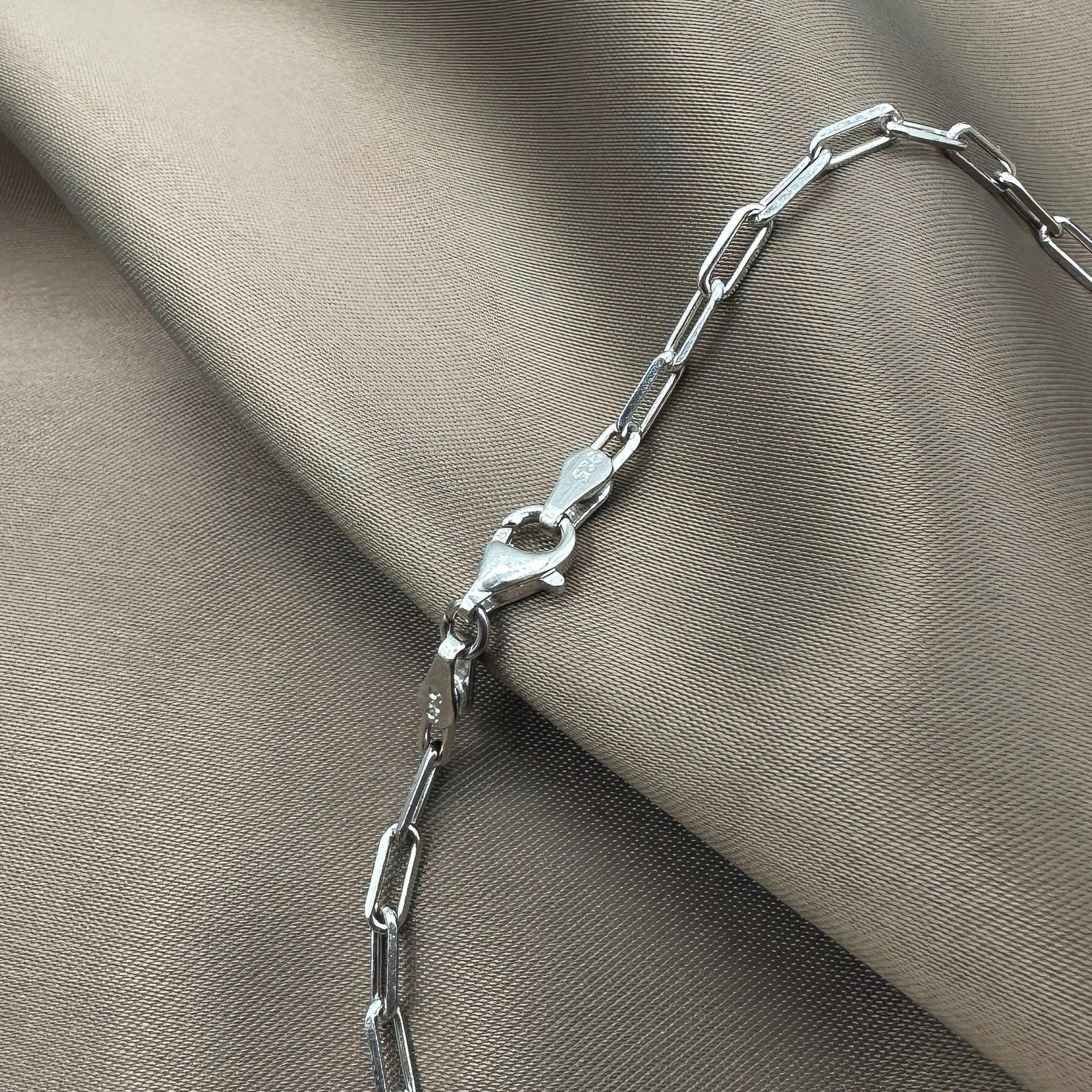 Thin Link Anklet - Rhodium