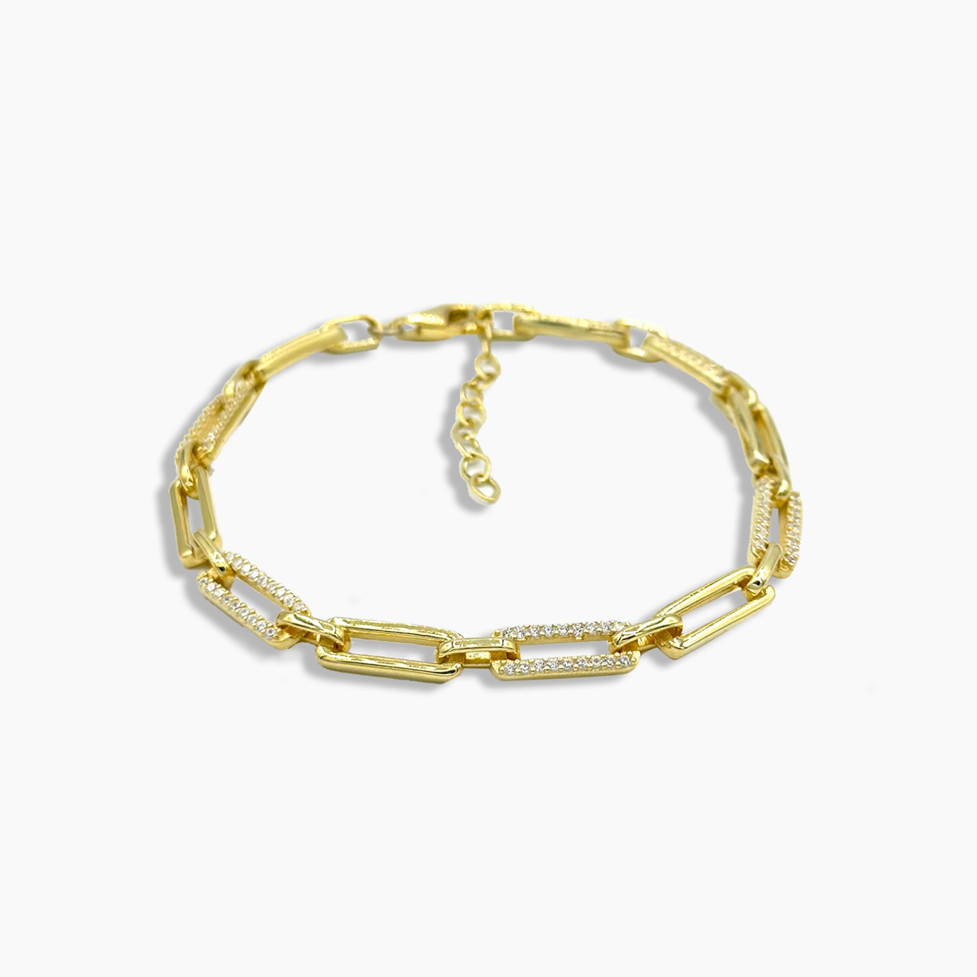 Link Zircon Bracelet - Gold