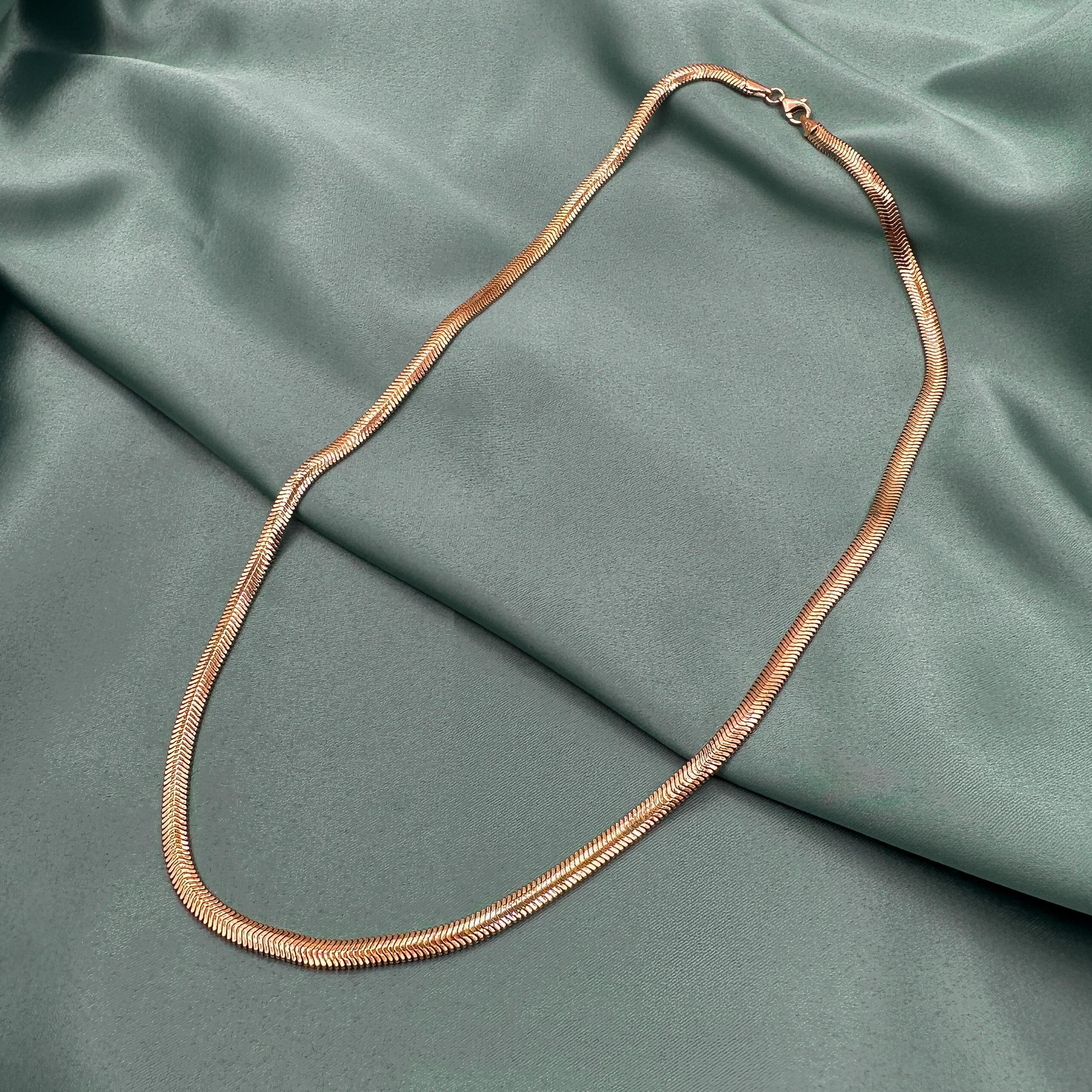 Herringbone 4 mm. Chain - Rose Gold