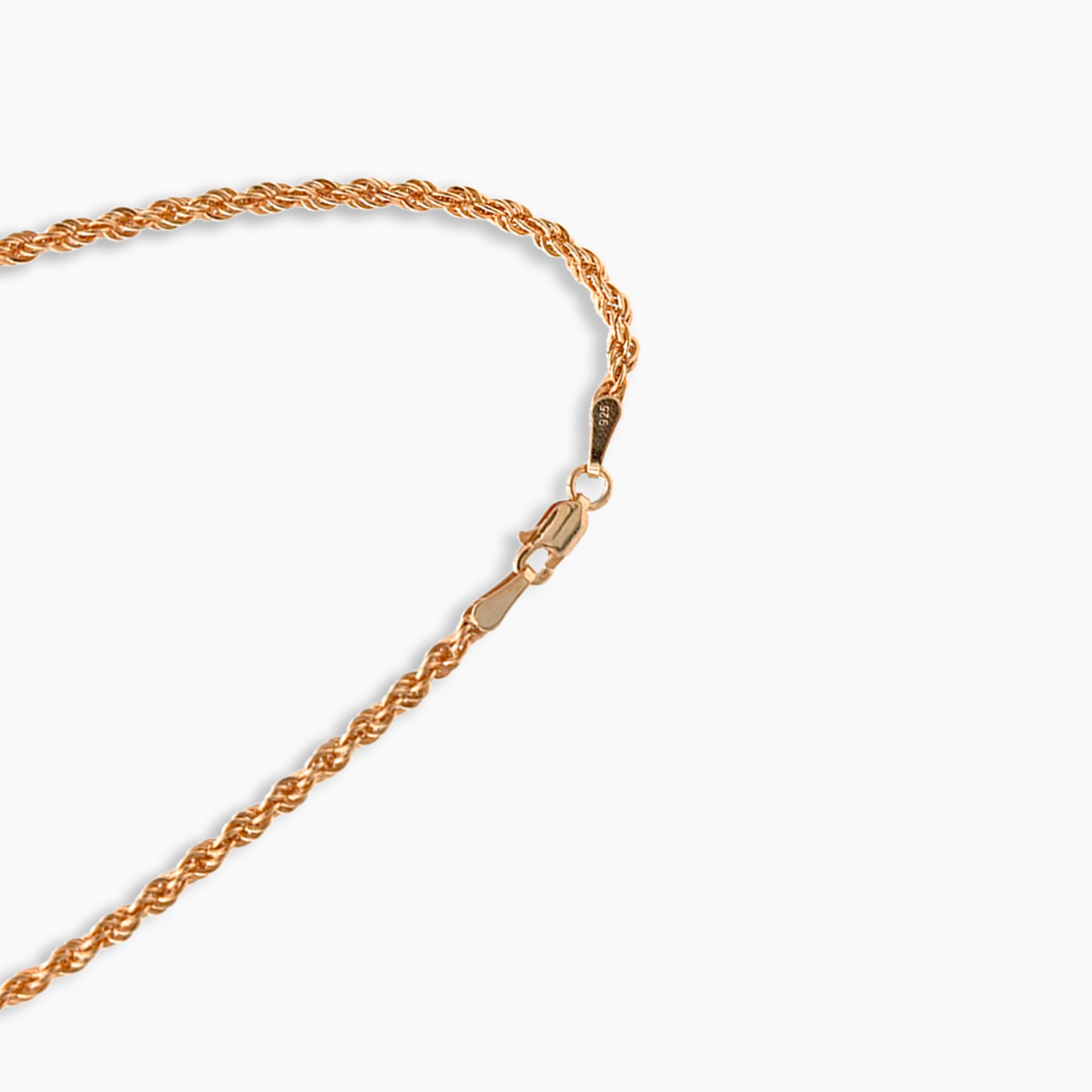 3 mm. Rope Chain - Rose Gold