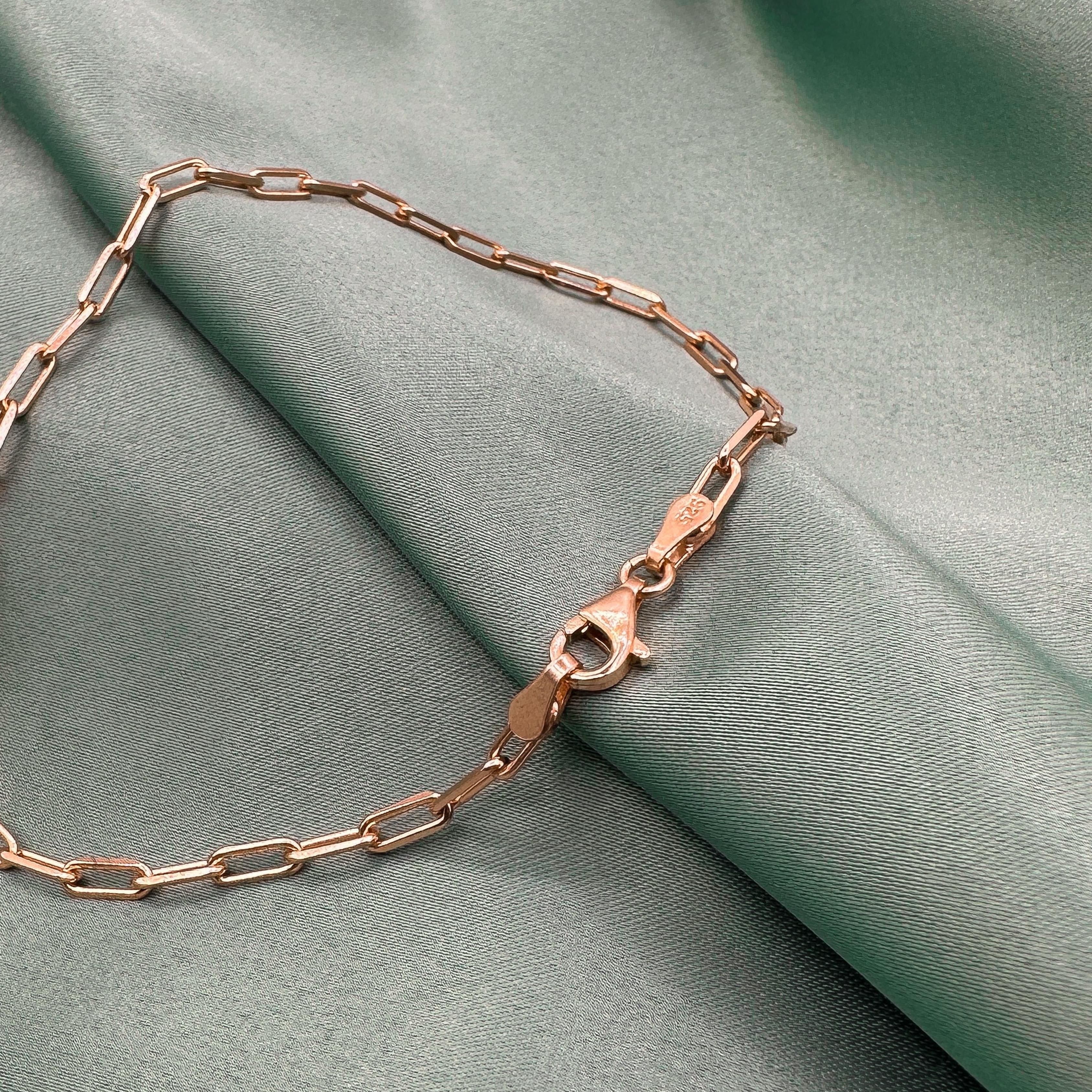 Thin Link Anklet - Rose Gold