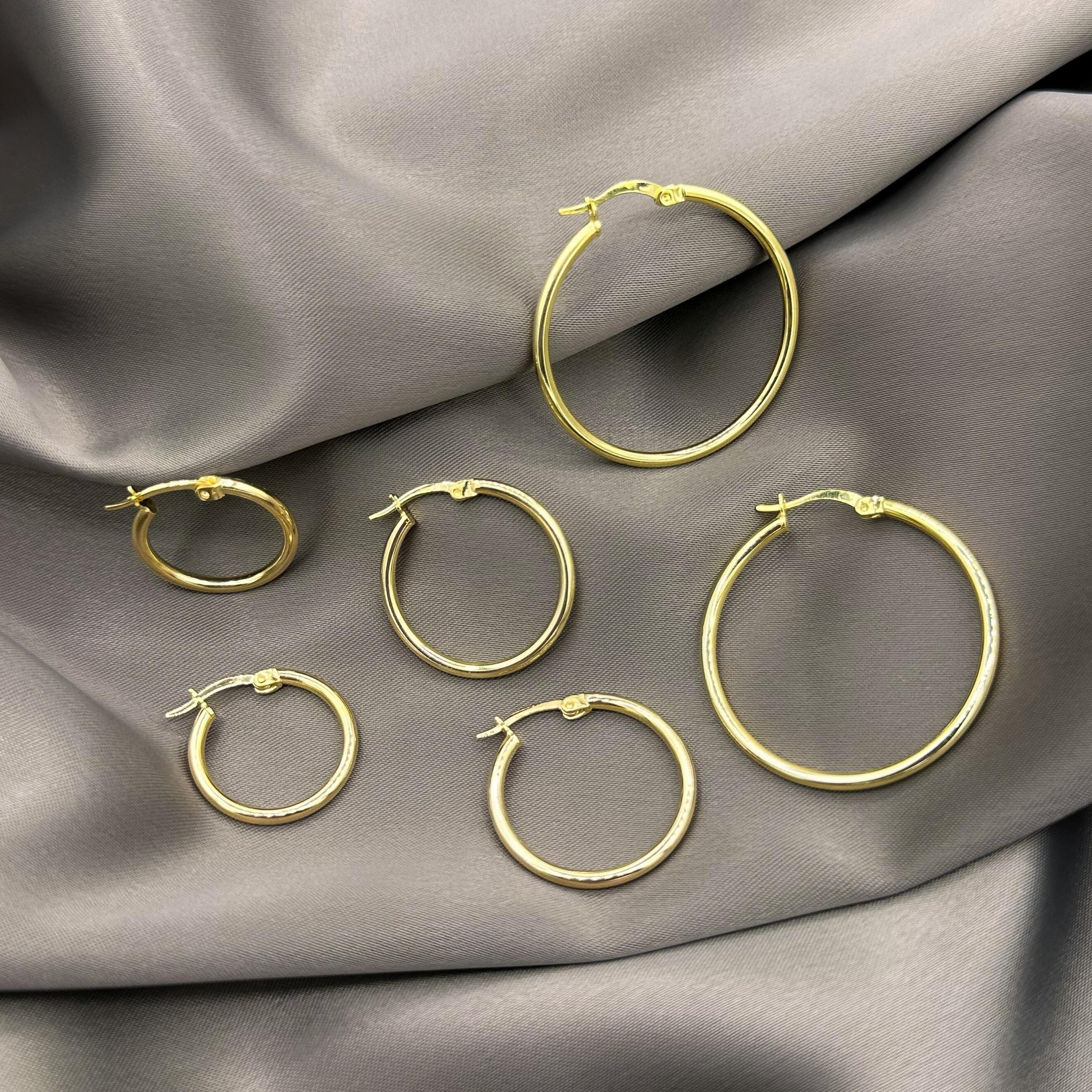 Small Size Thin Hoop Earrings - Gold