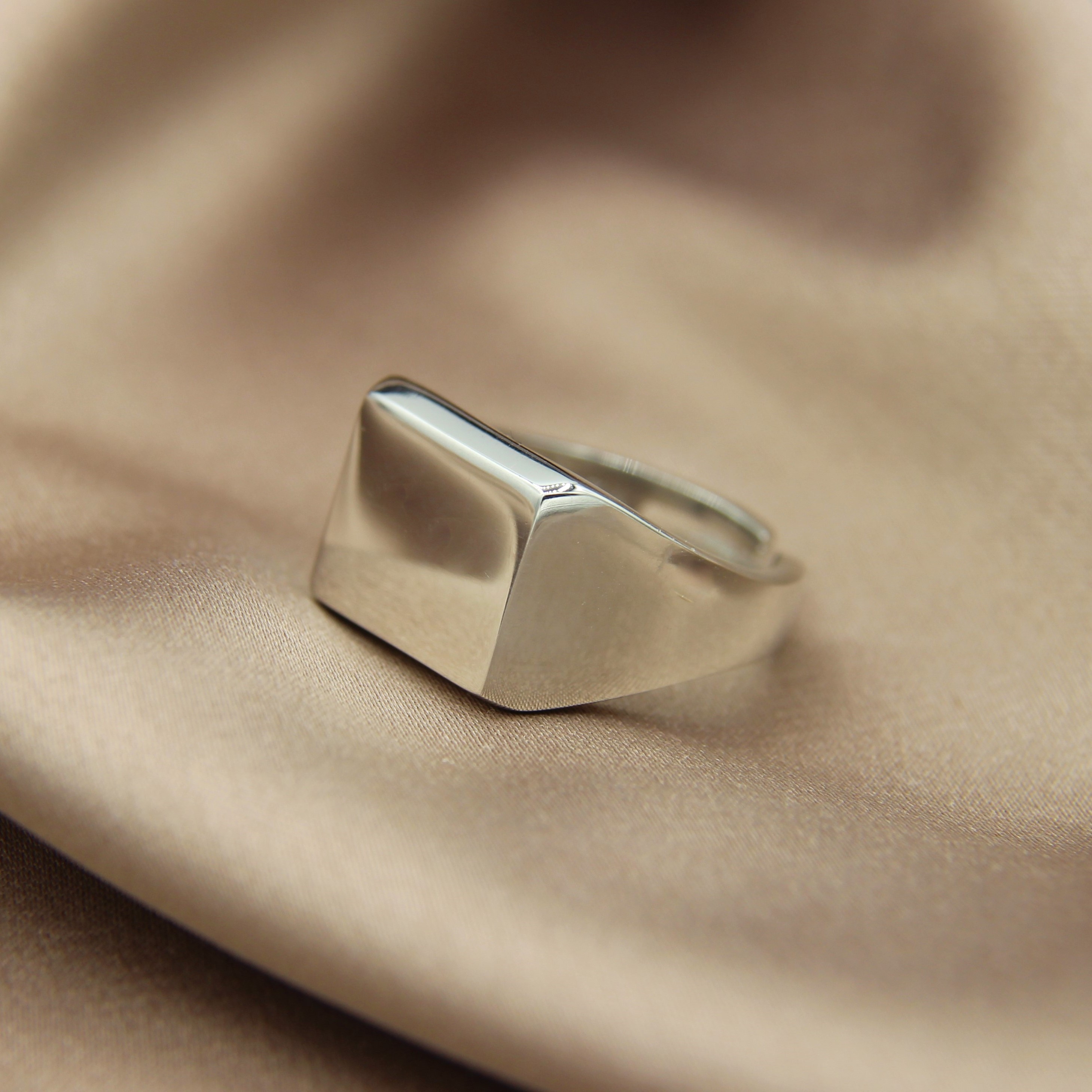 Square Ring - Rhodium