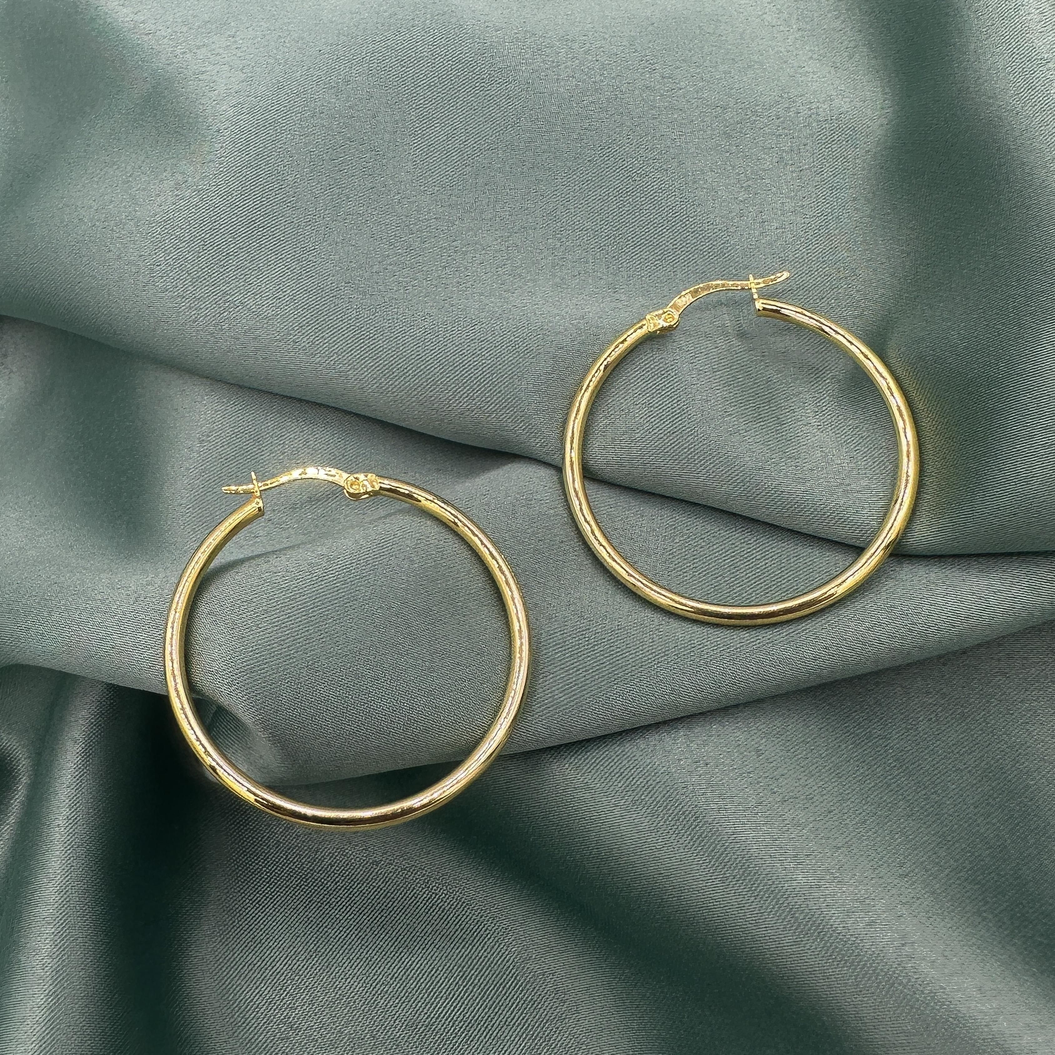 Biz Size Thin Round Earring - Gold