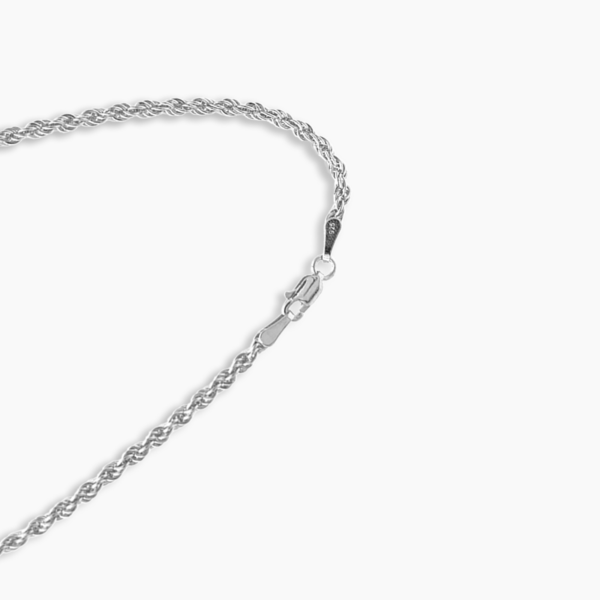 3 mm. Rope Chain - Rhodium