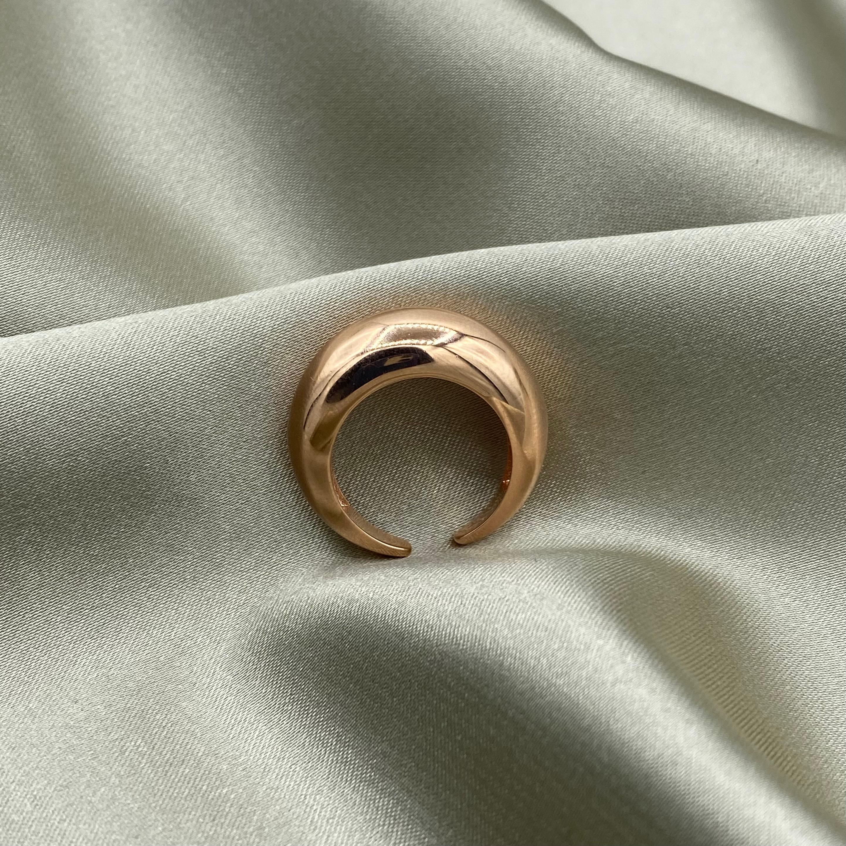 Big Flat Cut Adjustable Ring - Rose Gold