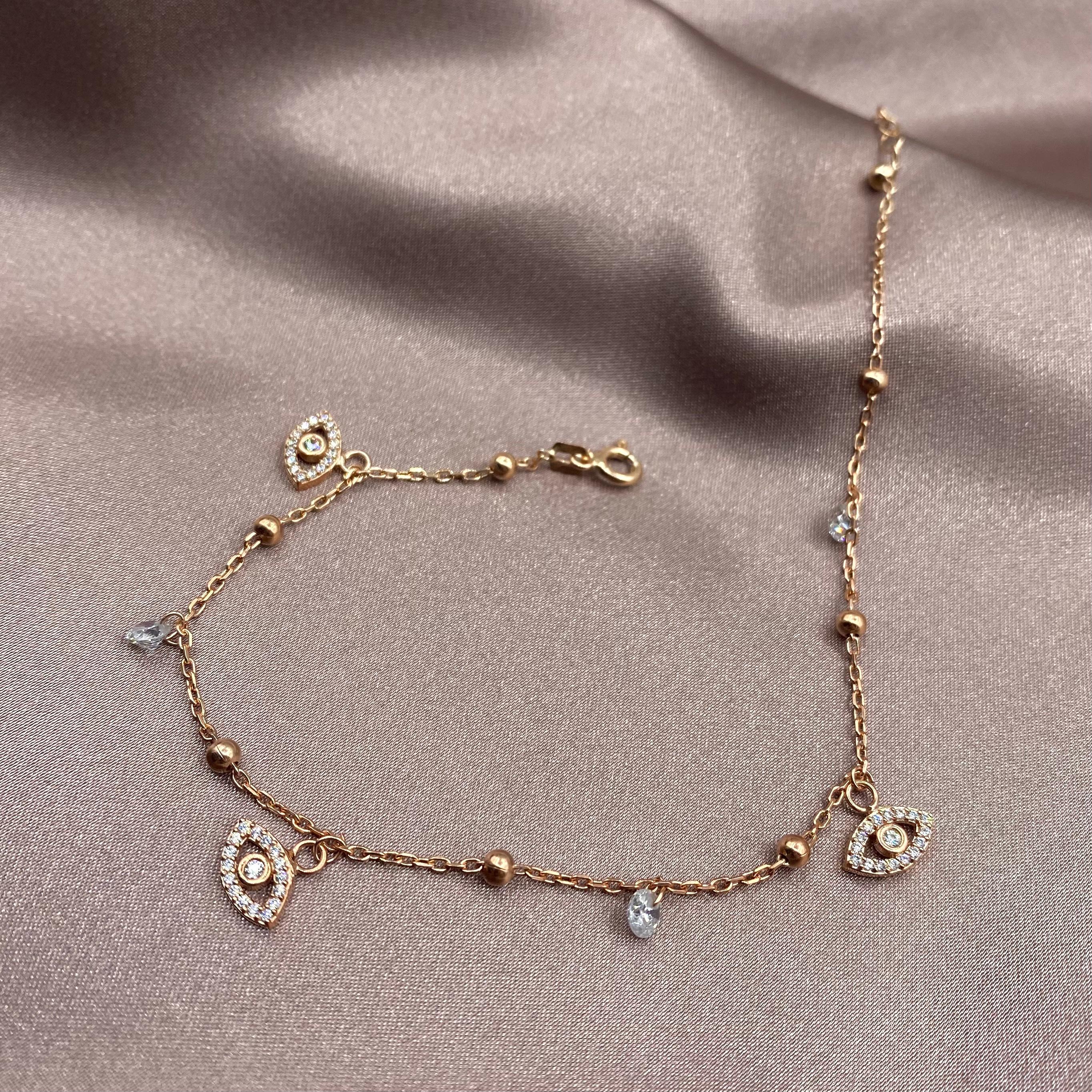 Eye and Zircon Detailed Anklet