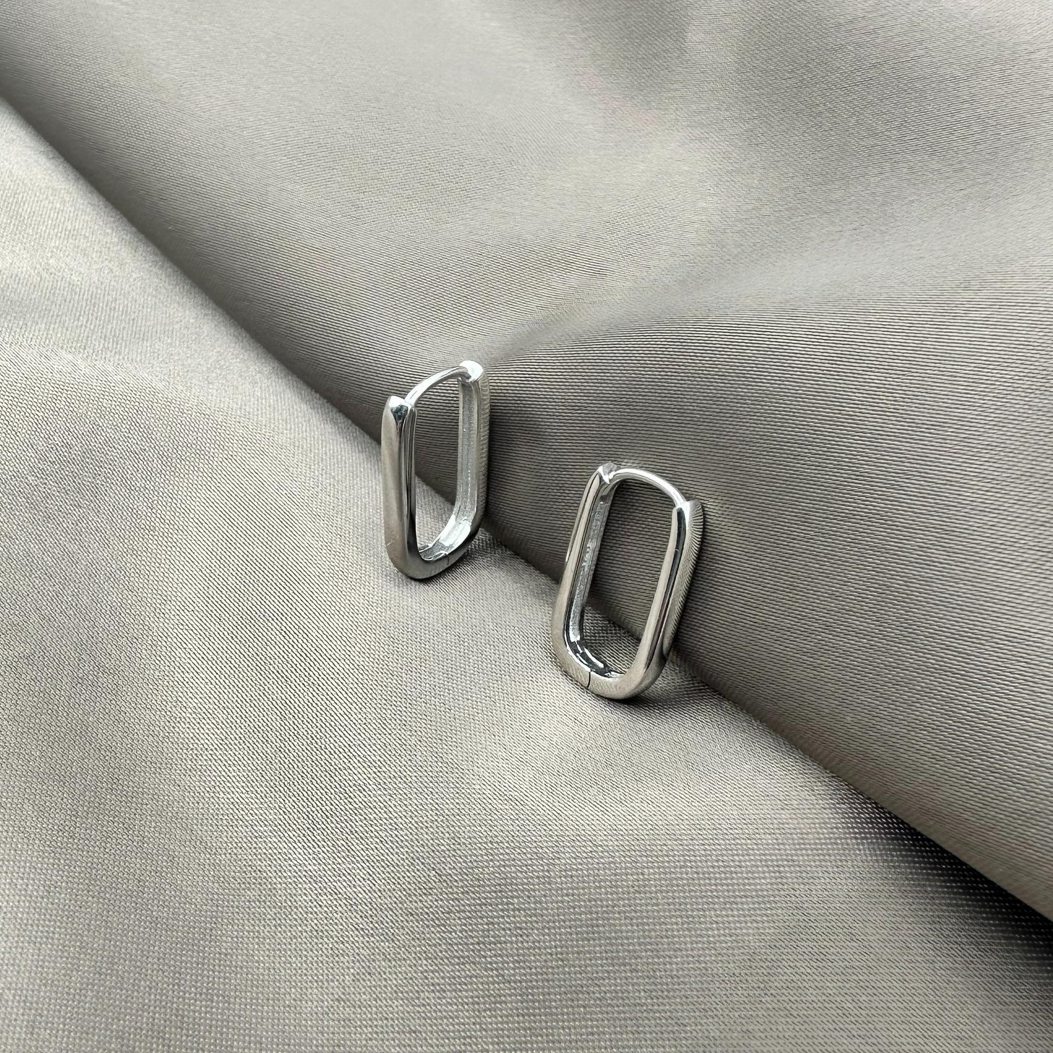 Mini Perka Küpe - Rhodium