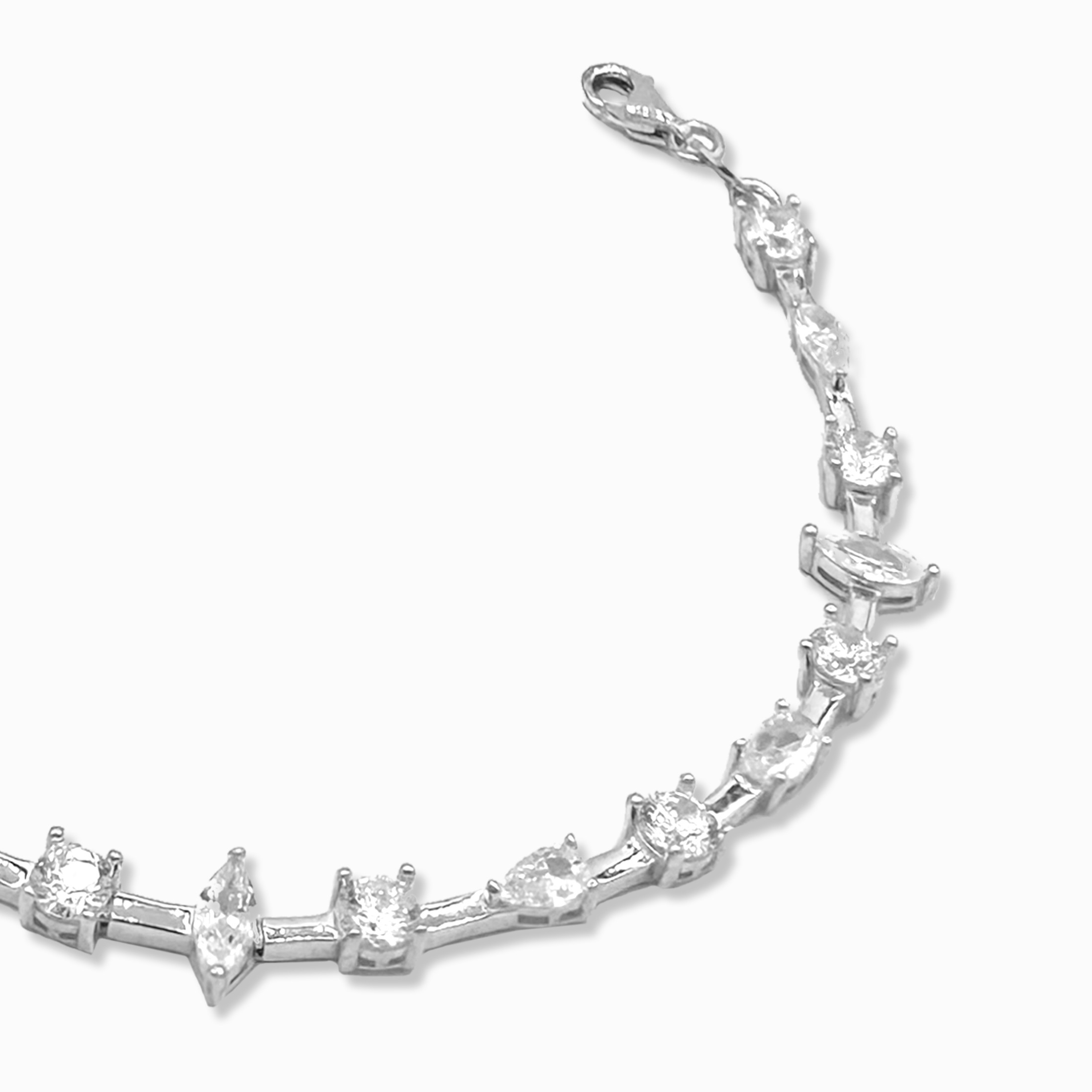 Marquise Waterway Bracelet - Rhodium