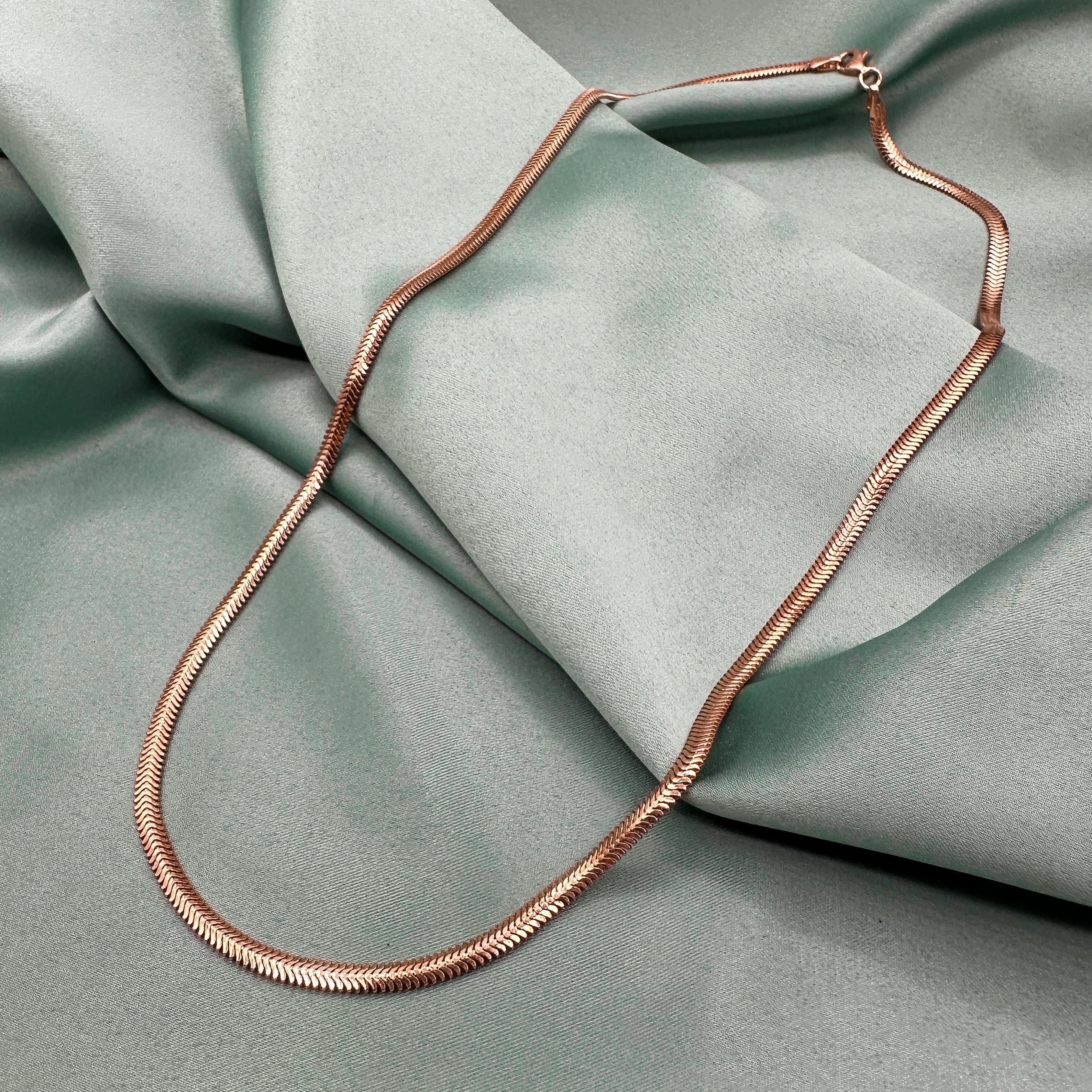 Herringbone 3 mm. Chain - Rose Gold