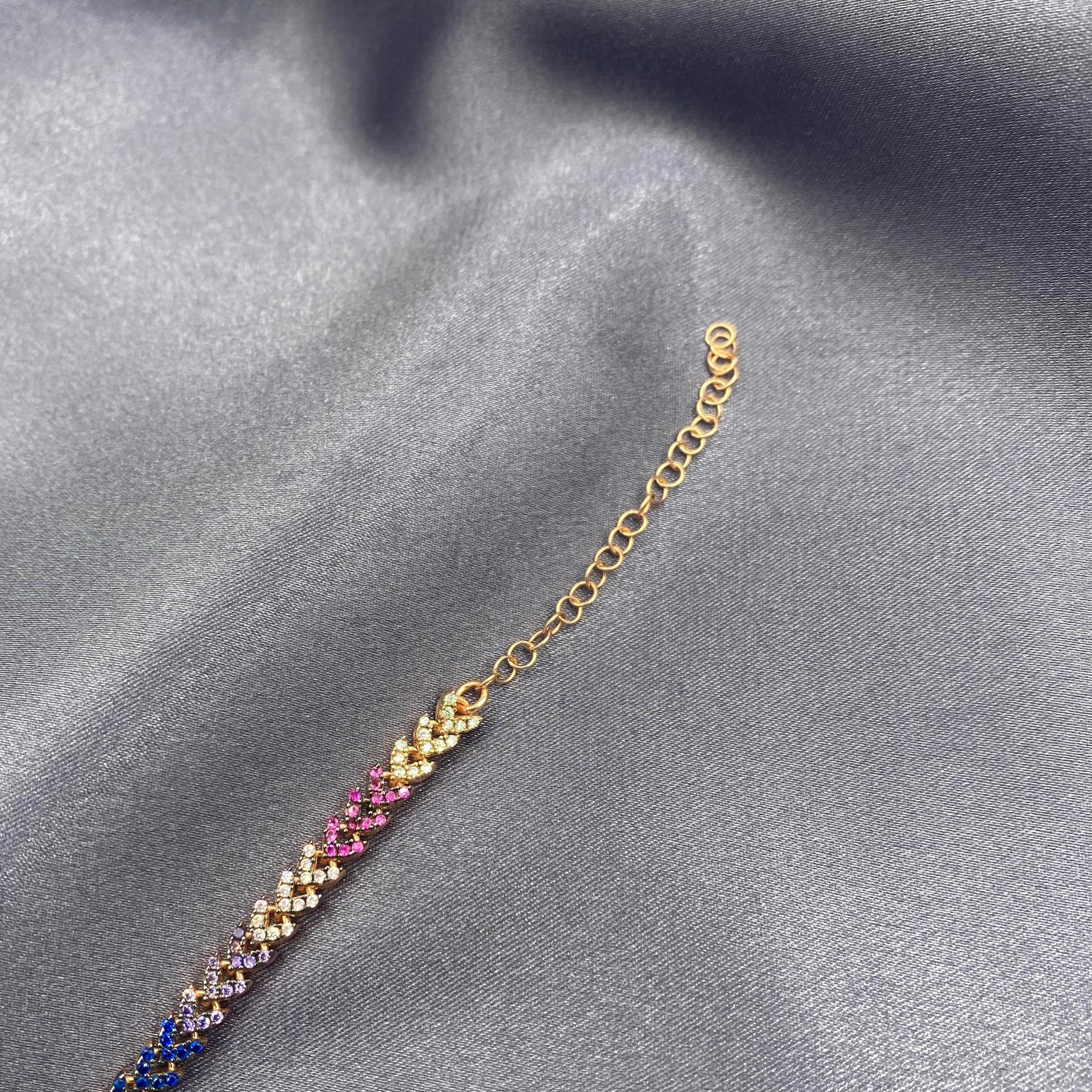 Colorful Zircon Spike Bracelet