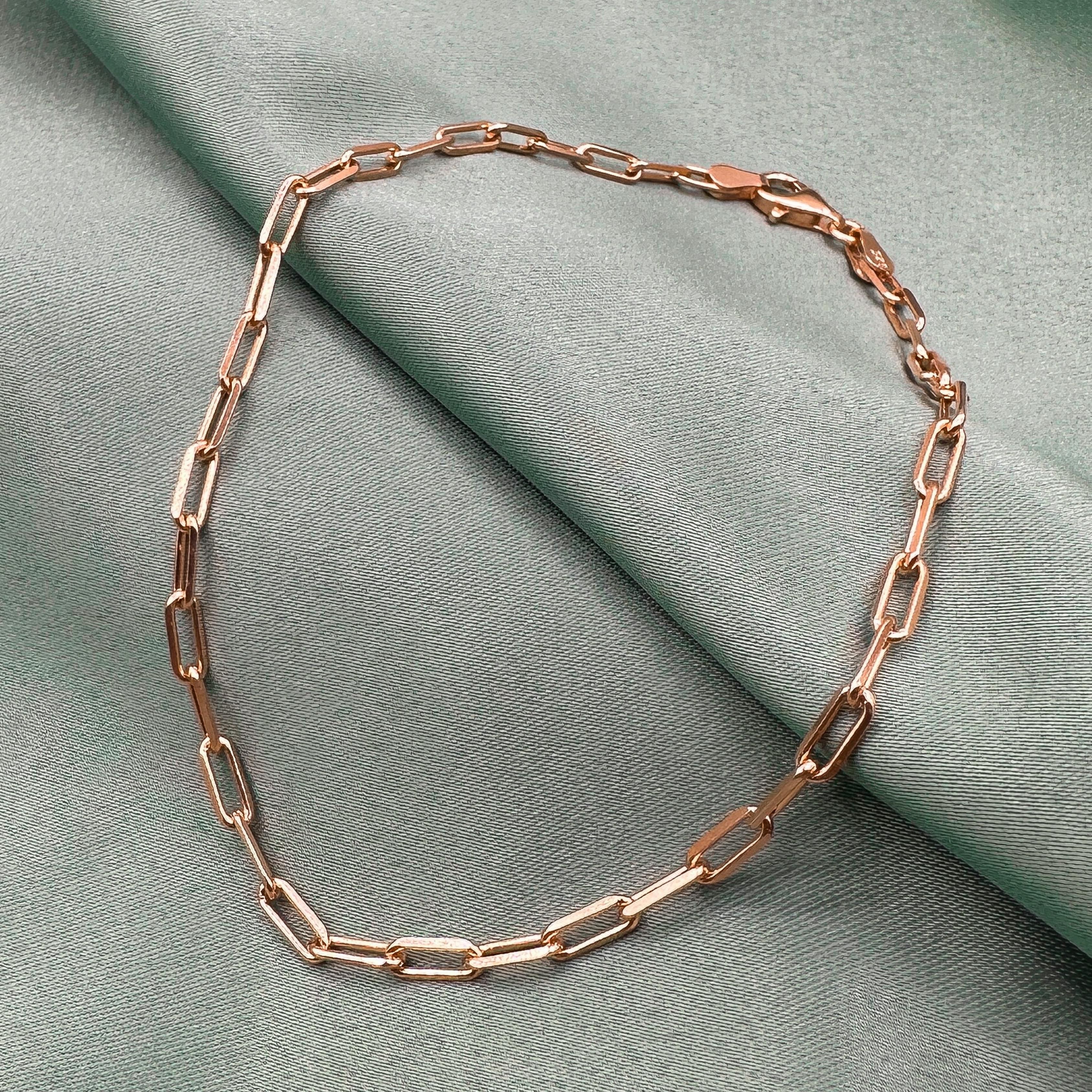 Thin Link Anklet - Rose Gold