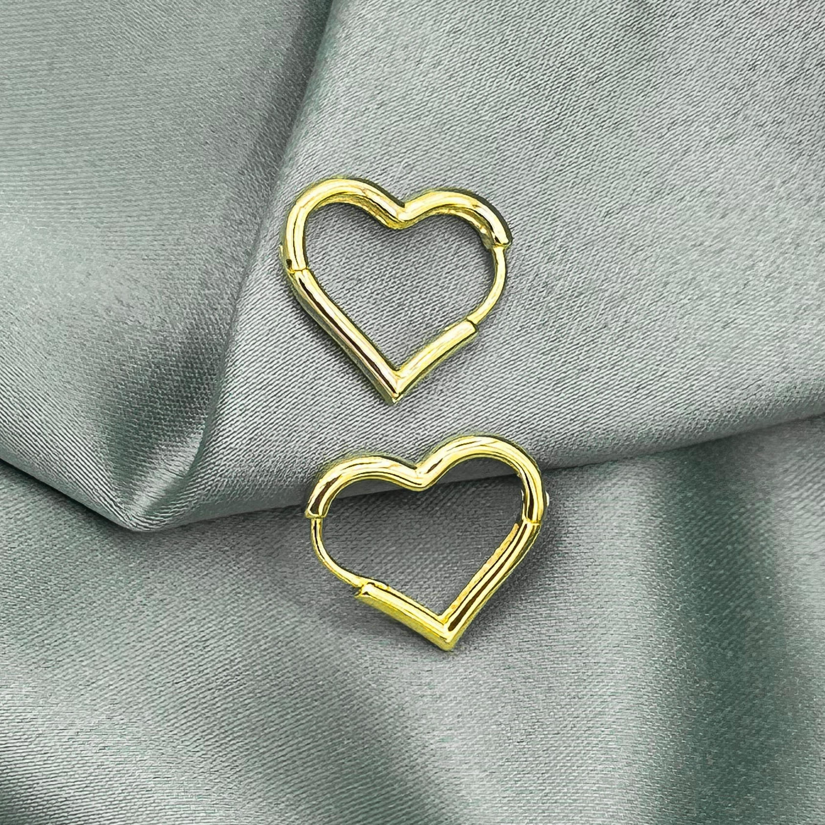 Heart Circle Earrings - Gold