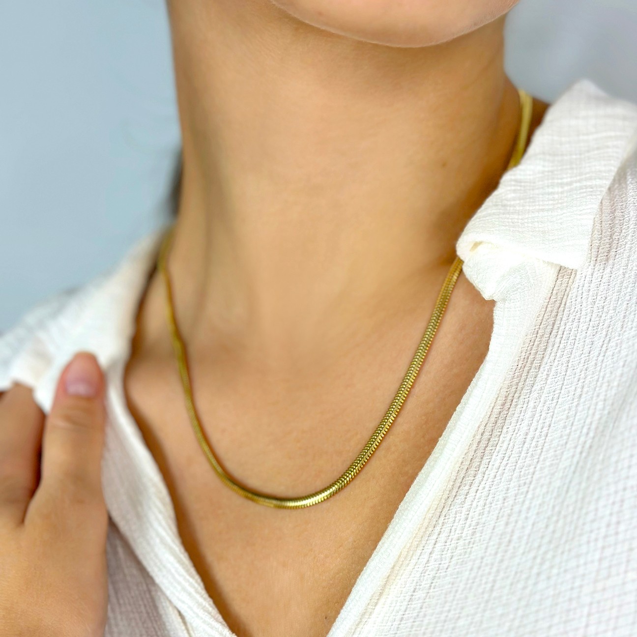 Herringbone 3 mm. Chain - Gold