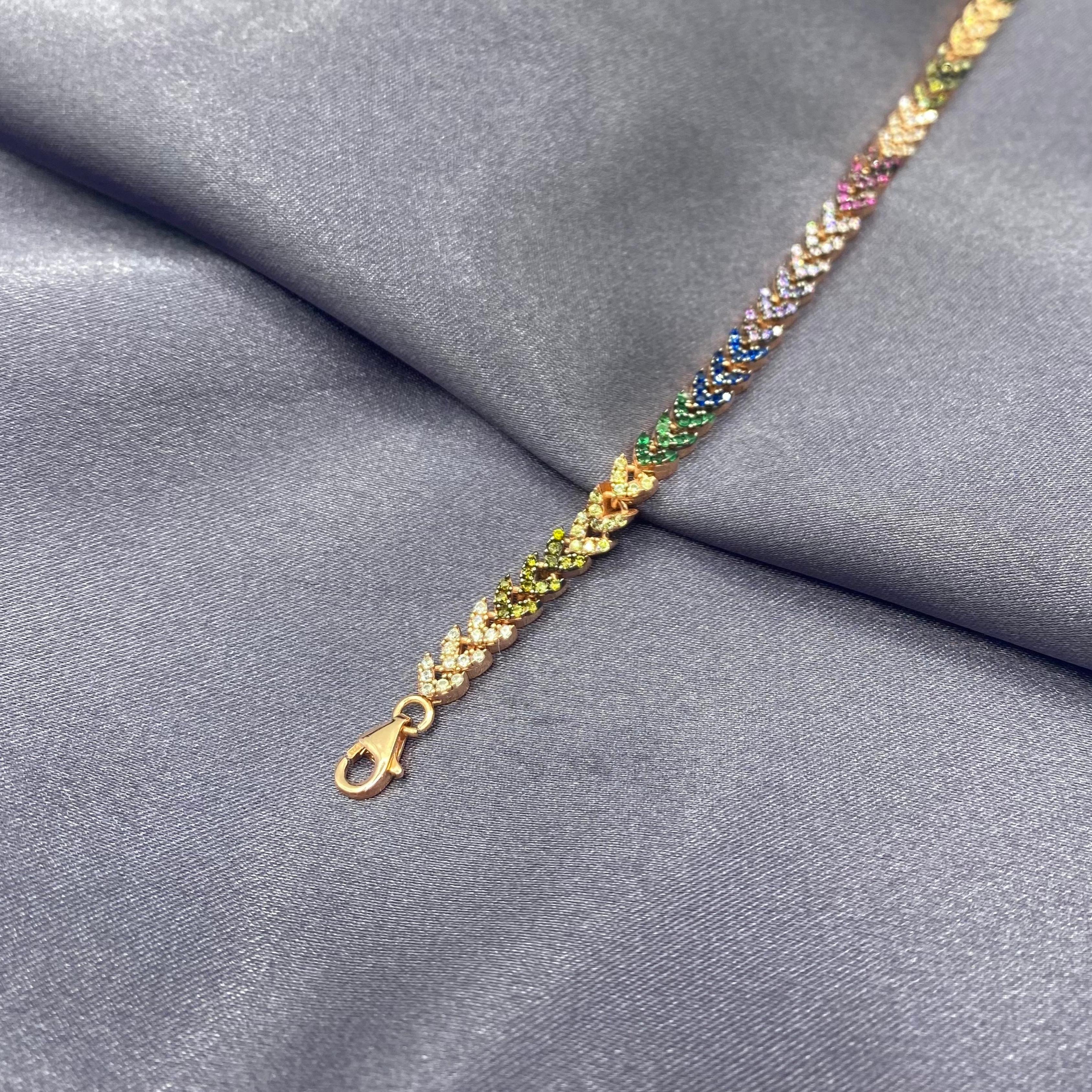 Colorful Zircon Spike Bracelet