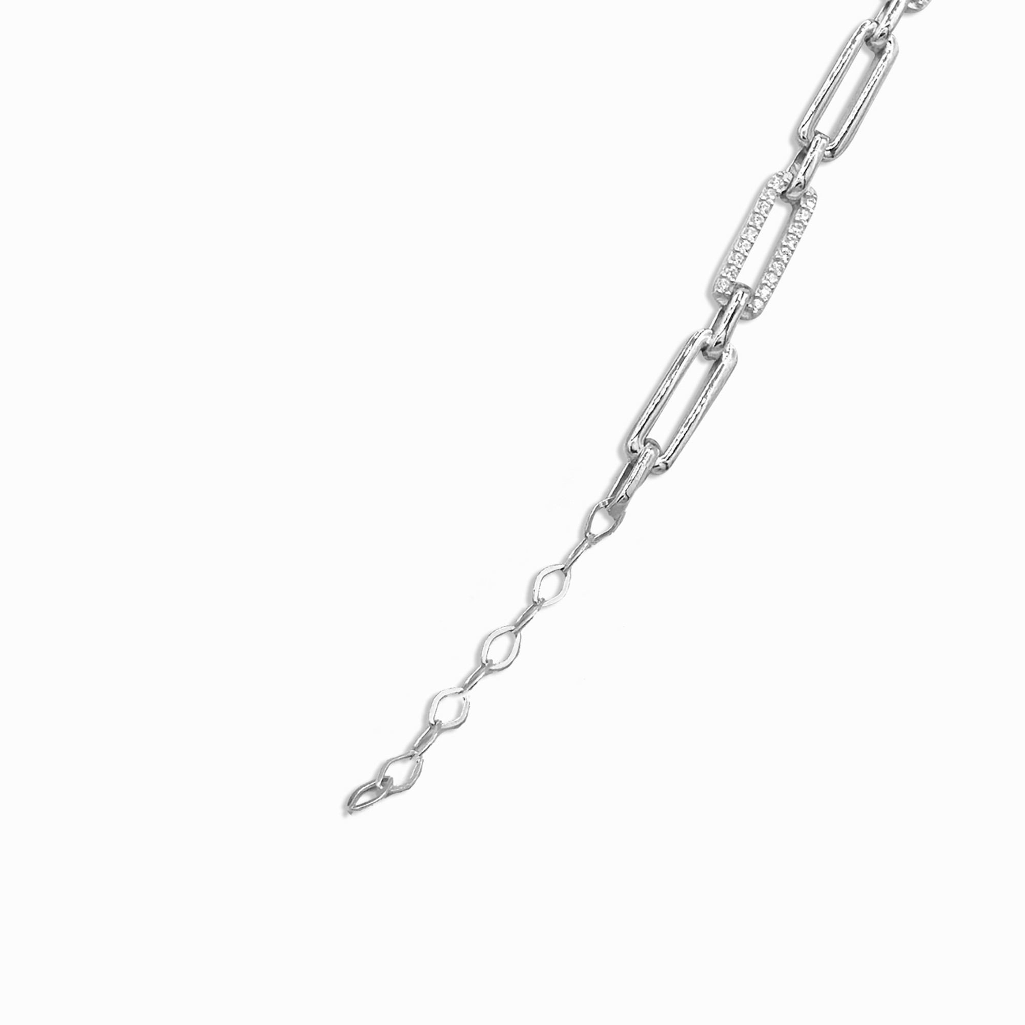 Link Zircon Bracelet - Rhodium