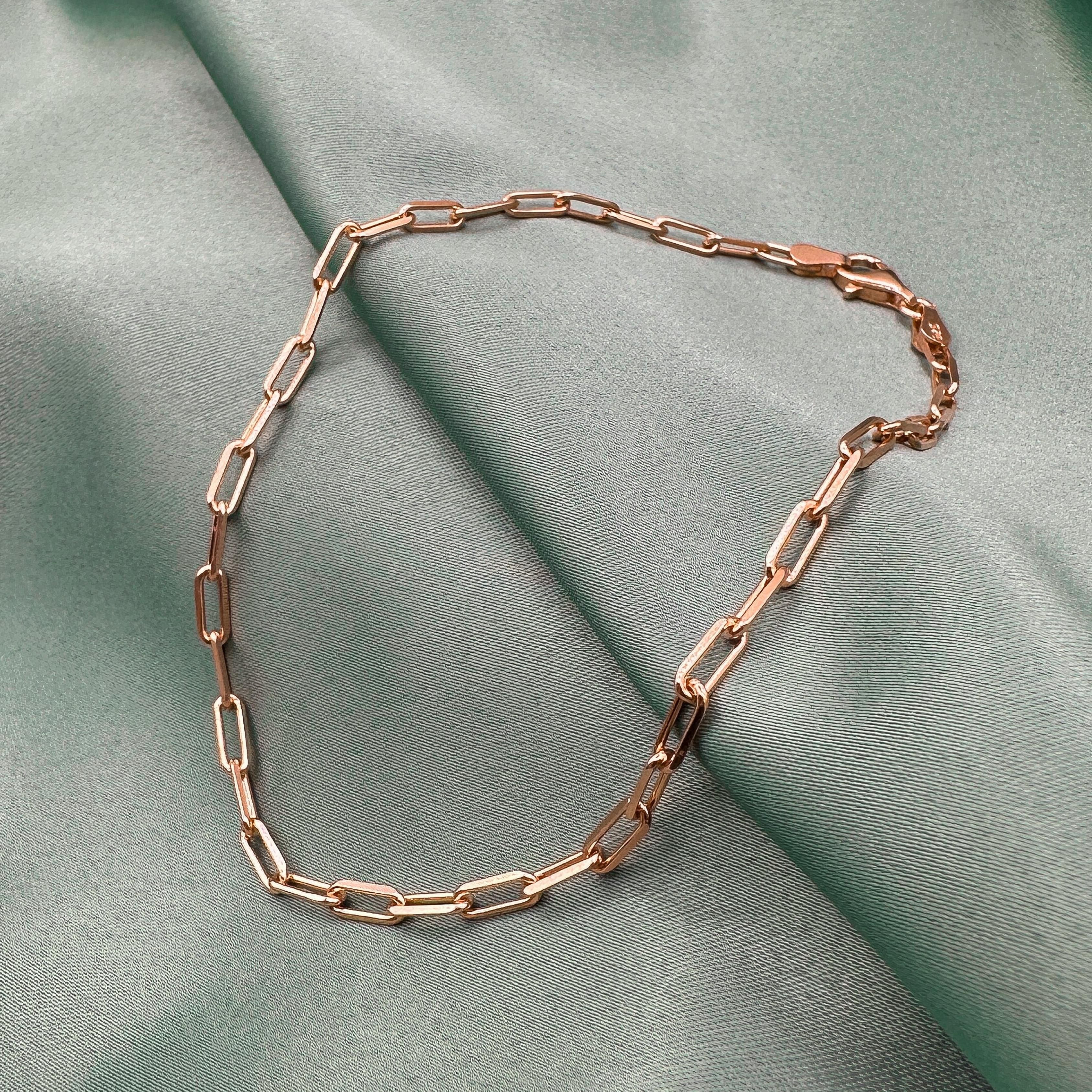 Thin Link Anklet - Rose Gold