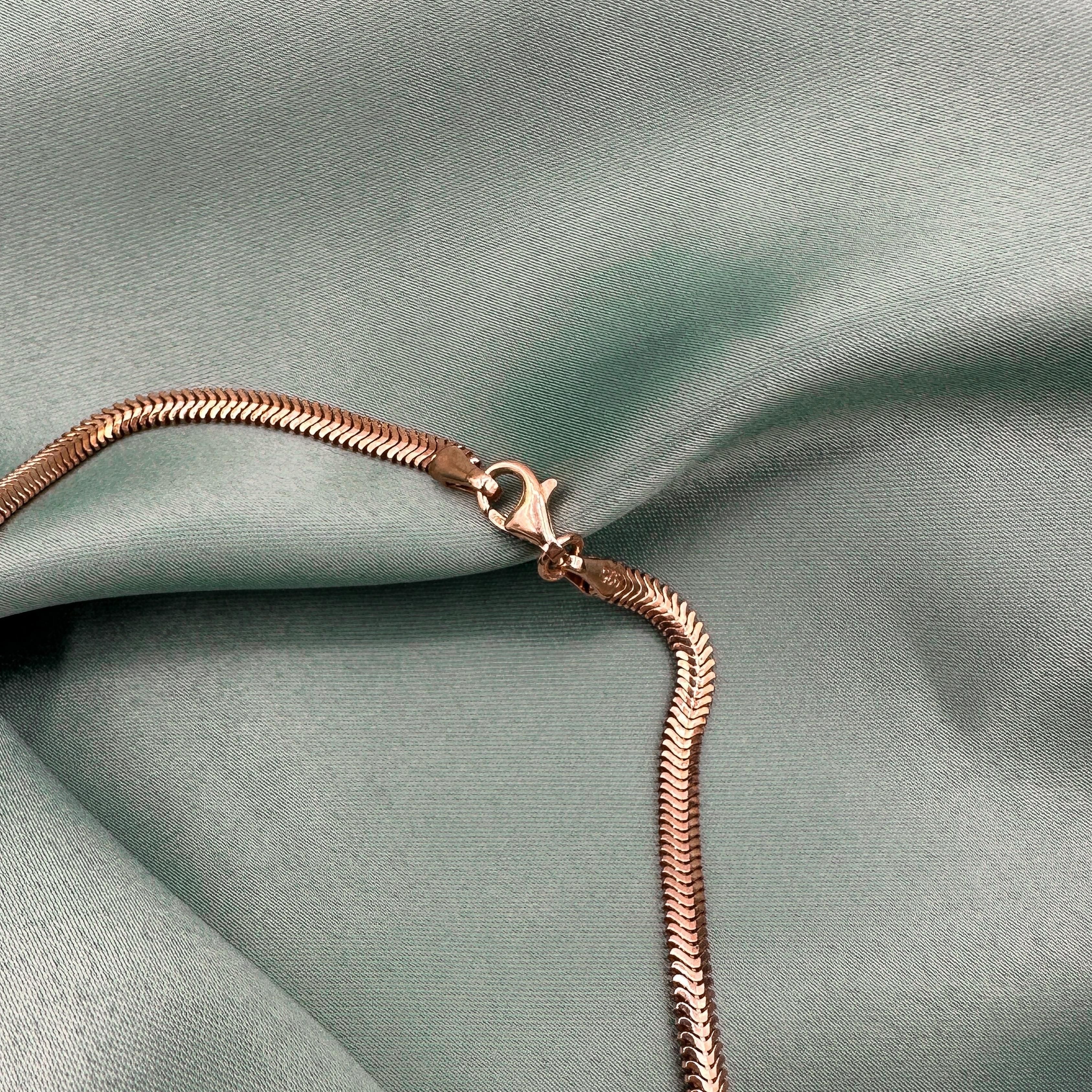 Herringbone 3 mm. Chain - Rose Gold