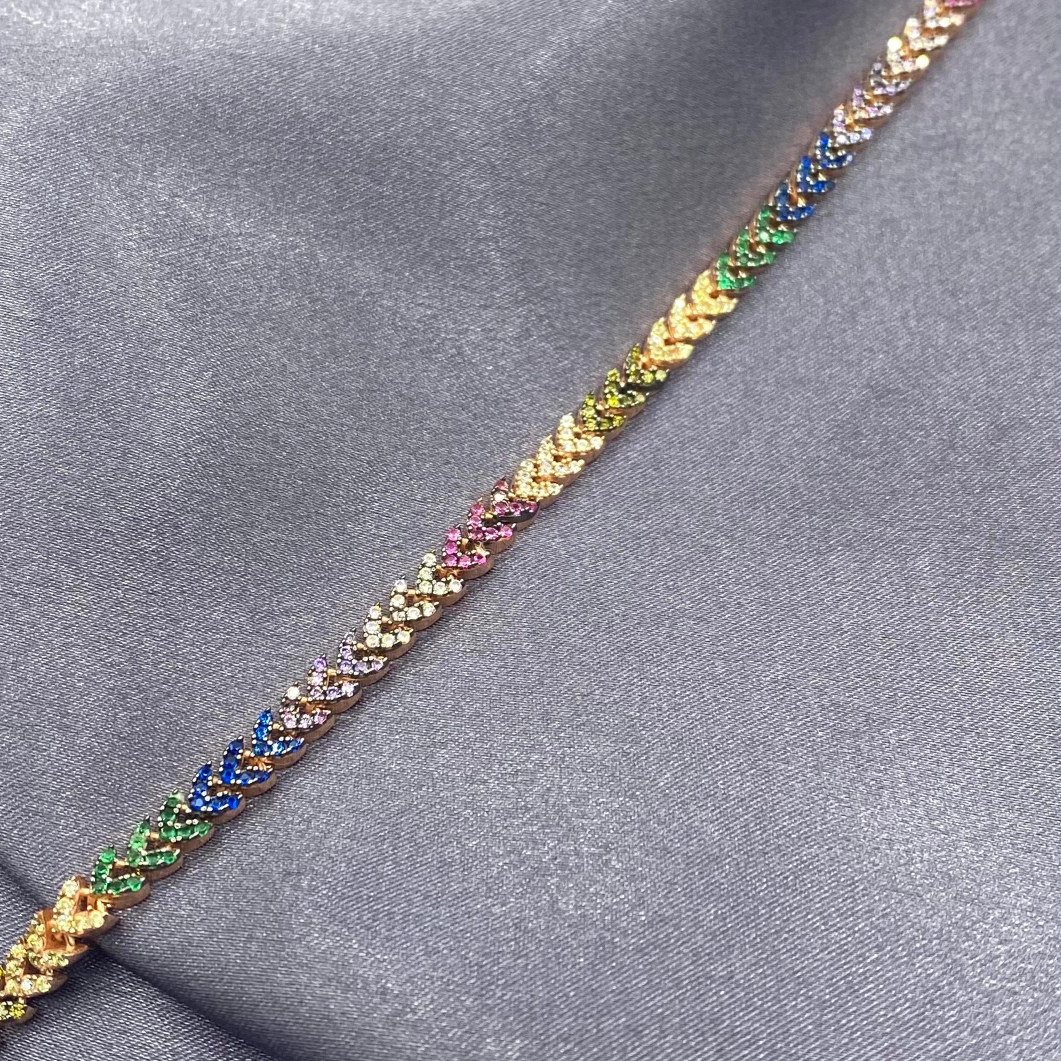 Colorful Zircon Spike Bracelet