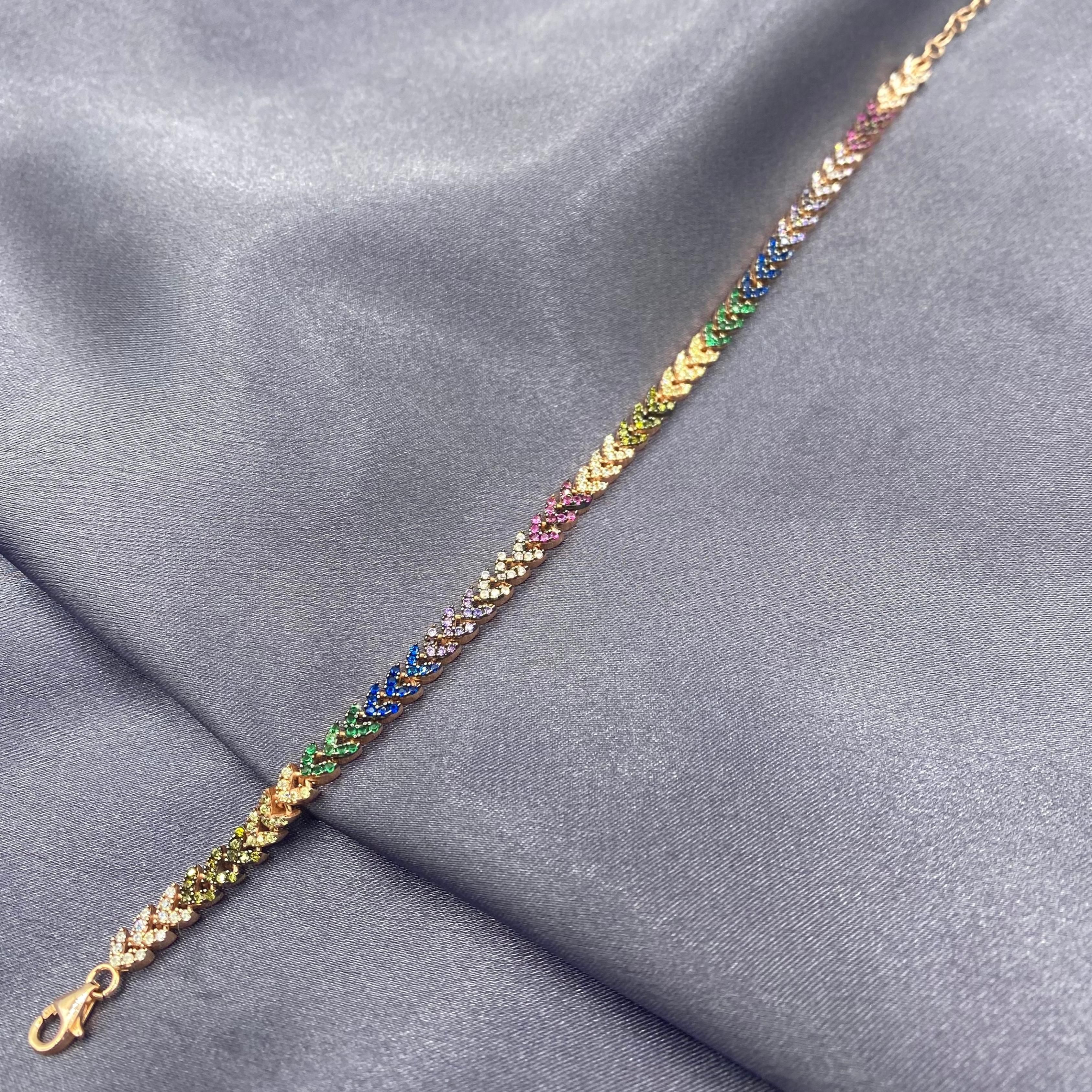 Colorful Zircon Spike Bracelet