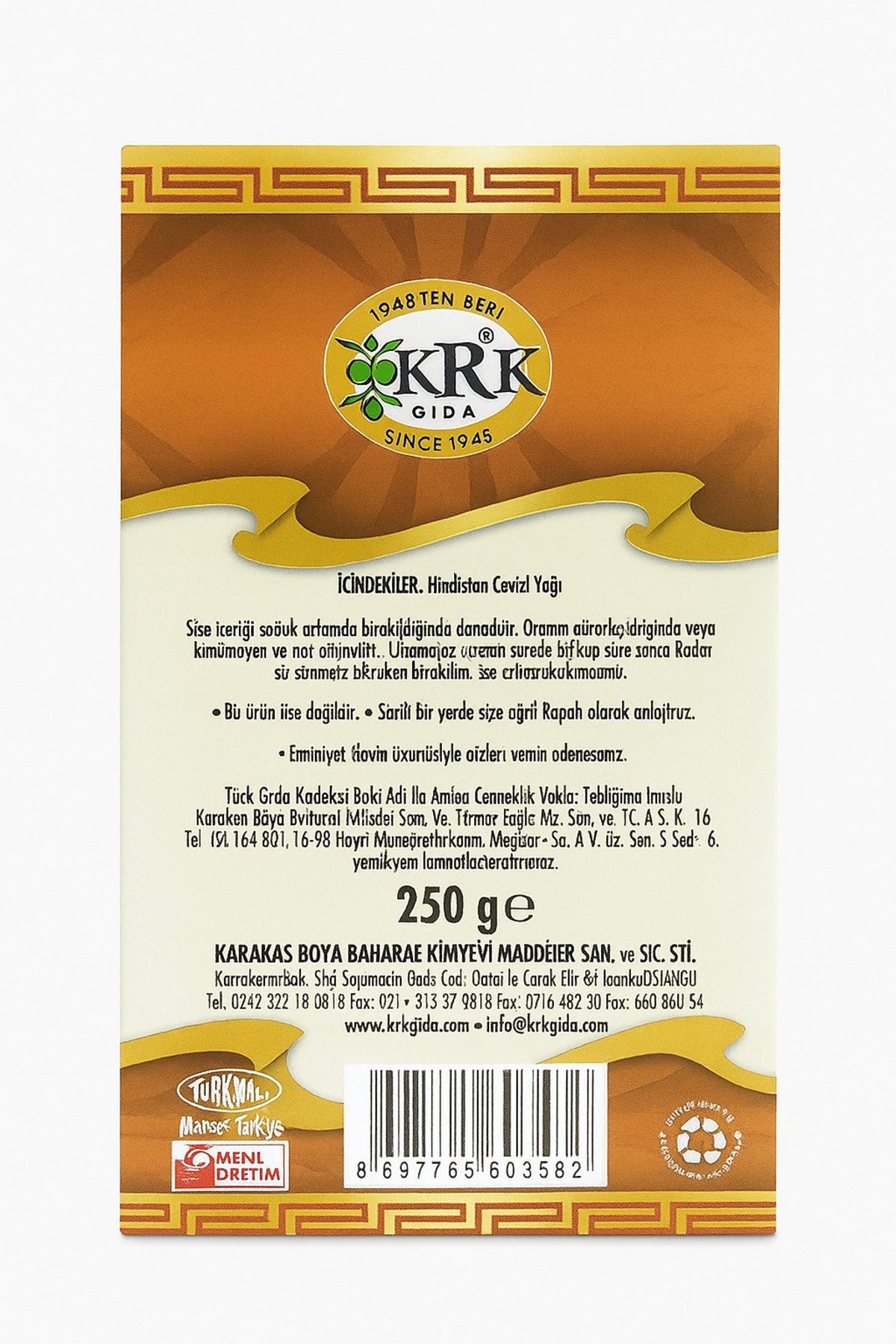 %100 Doğal Hindistan Cevizi Yağı 250 ML (Soğuk Sıkım)