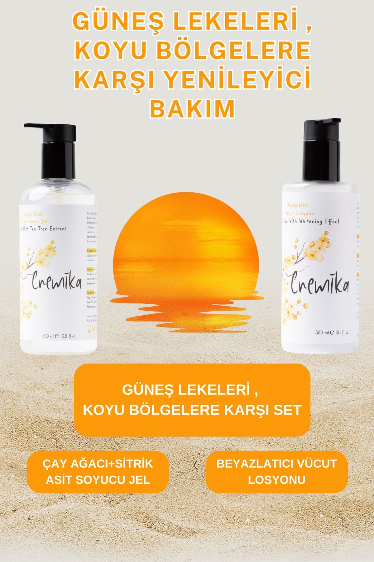Güneş Lekeleri, Koyu Bölgeler Beyazlatıcı Set, Losyon Peeling Jeli