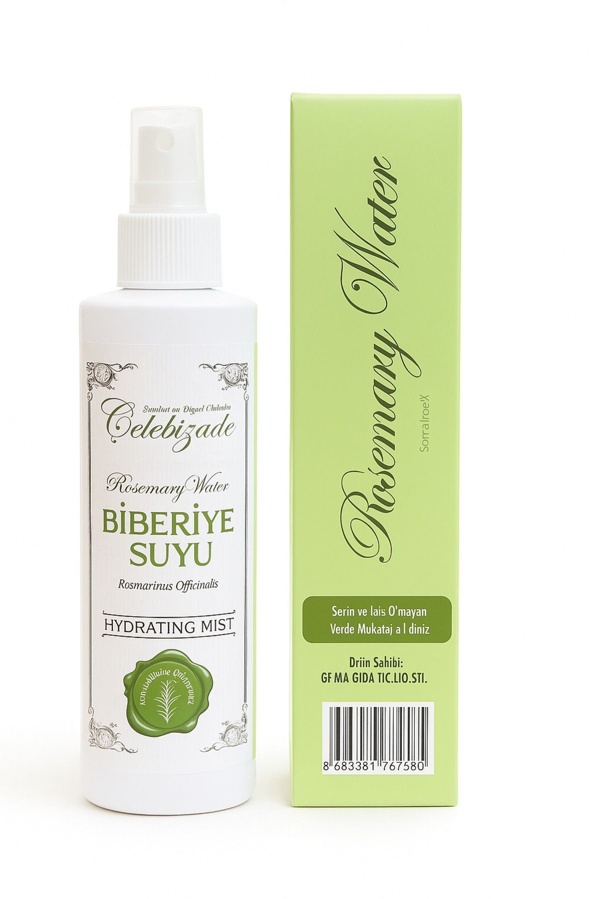 Biberiye Suyu Hidrosol Sprey – Saf Bitki Suyu 250 ML