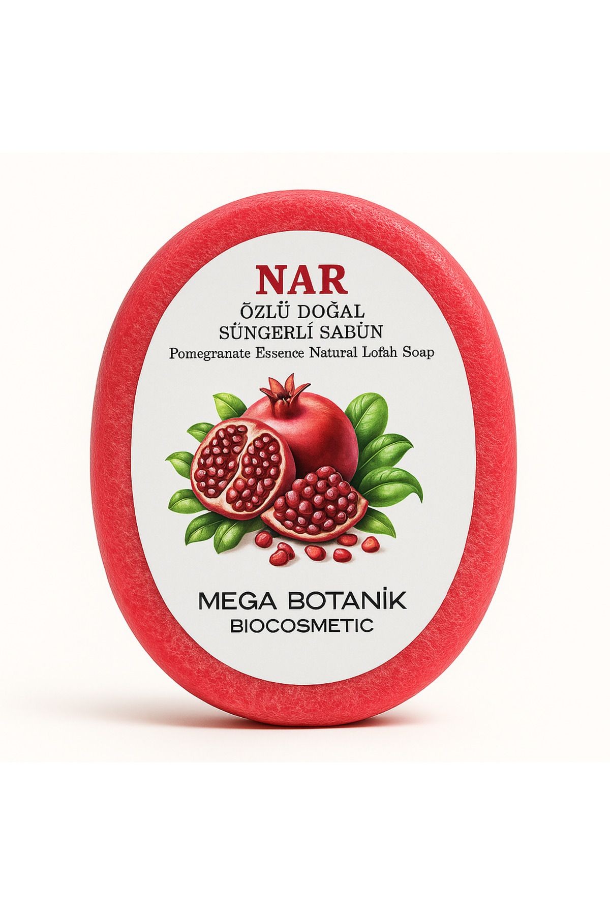 Nar Özlü Doğal Süngerli Sabun 135g – Cilt Yenileyici & Arındırıcı