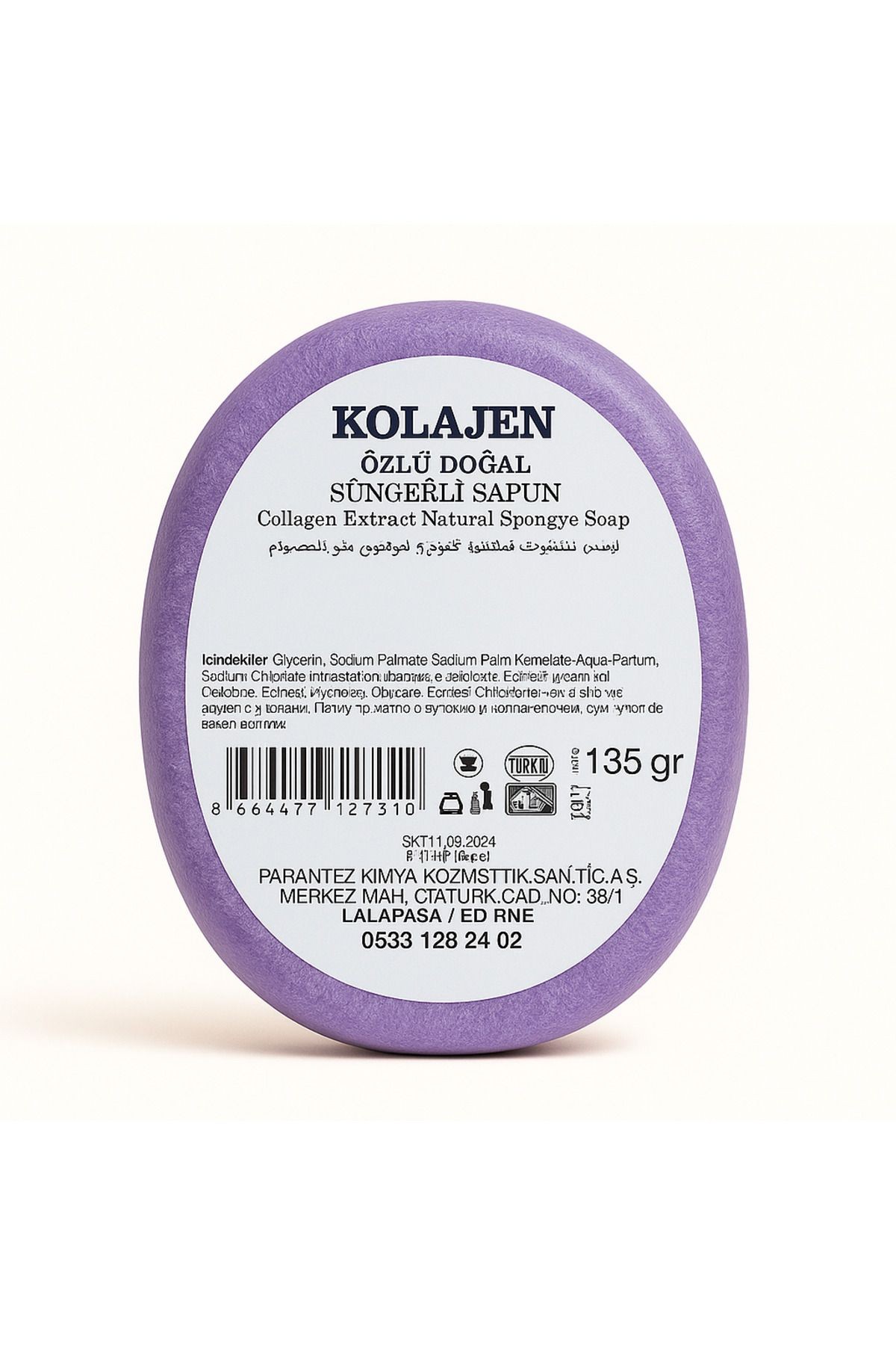 Kolajen Özlü Doğal Süngerli Sabun 135g