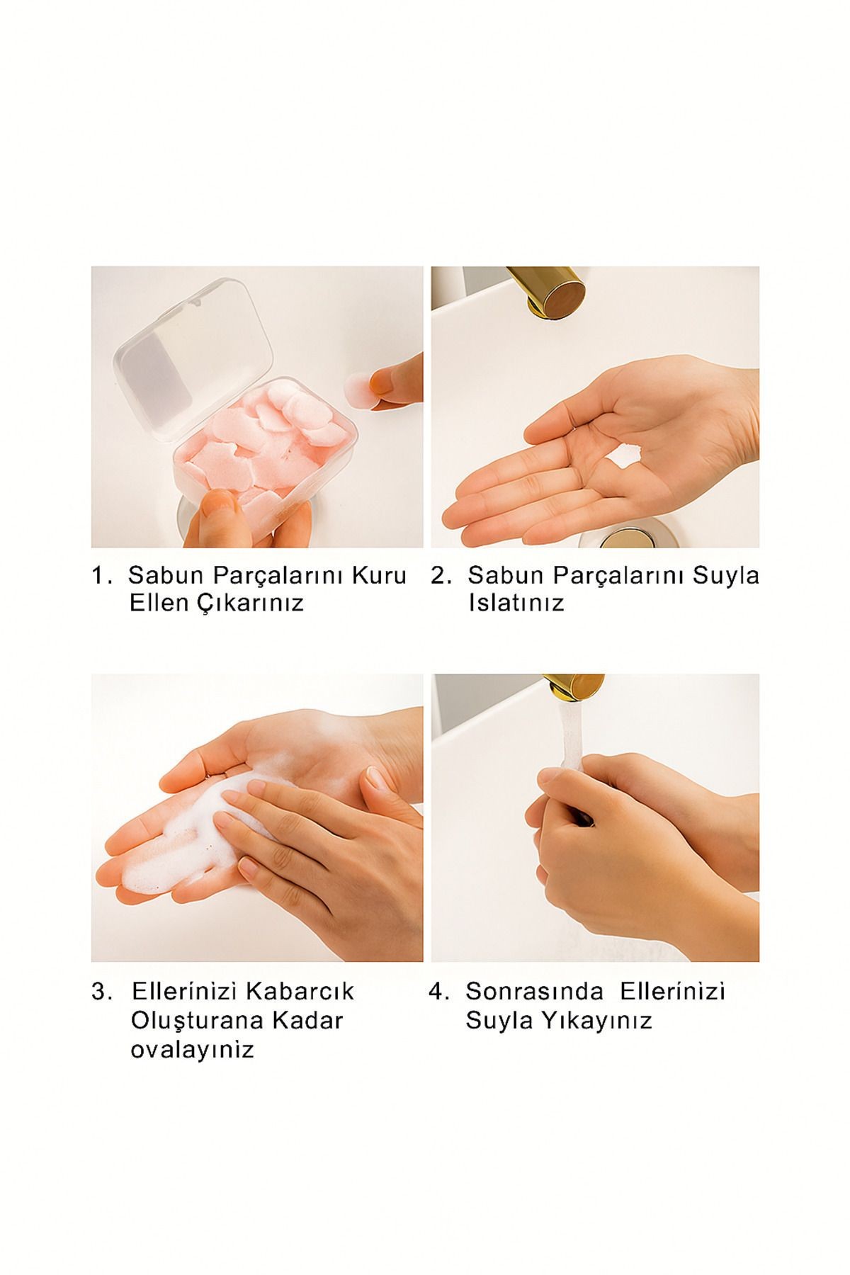 Sihirli Sabun 4 Lü 400 Yaprak Pembe - Beyaz - Sarı - Mavi