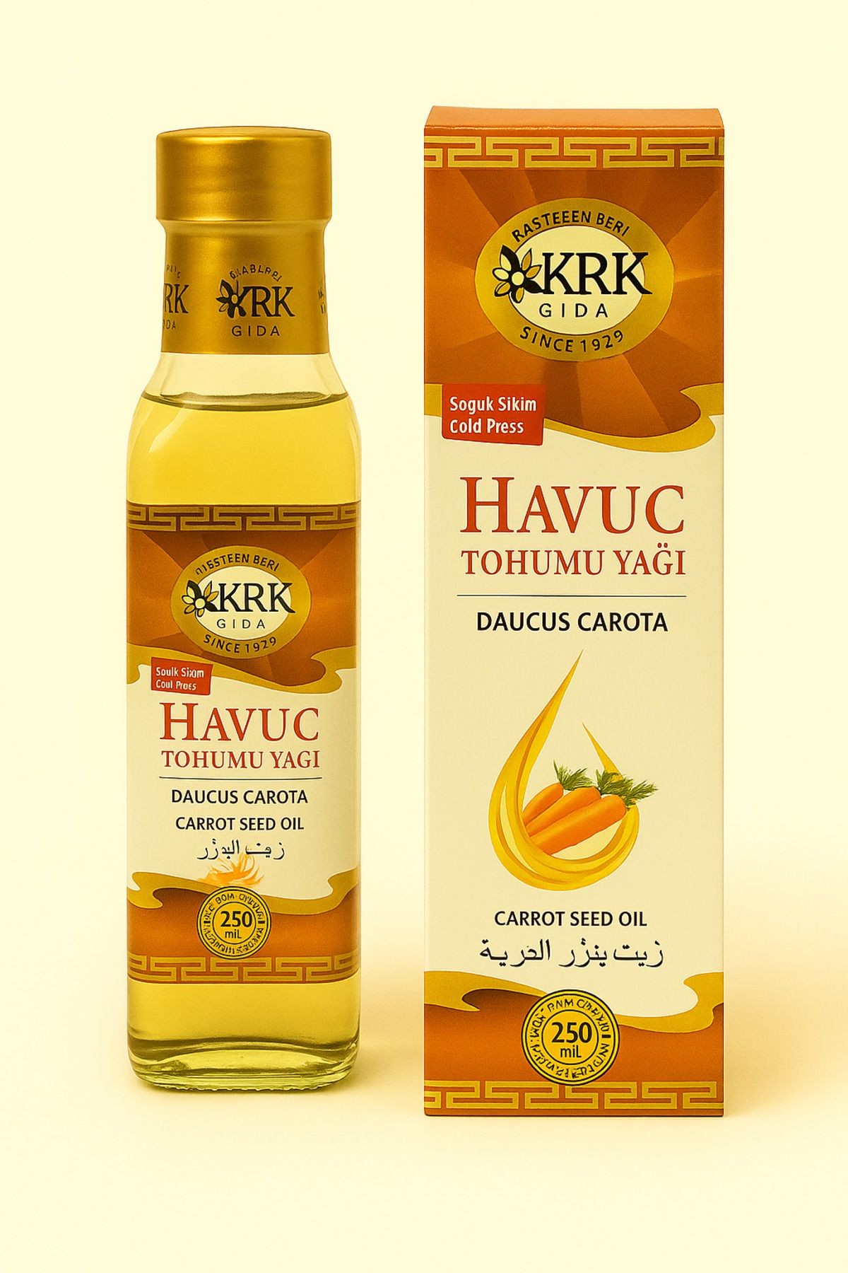 Soğuk Sıkım Havuç Yağı 250ml – Cilt & Saç Bakımı İçin