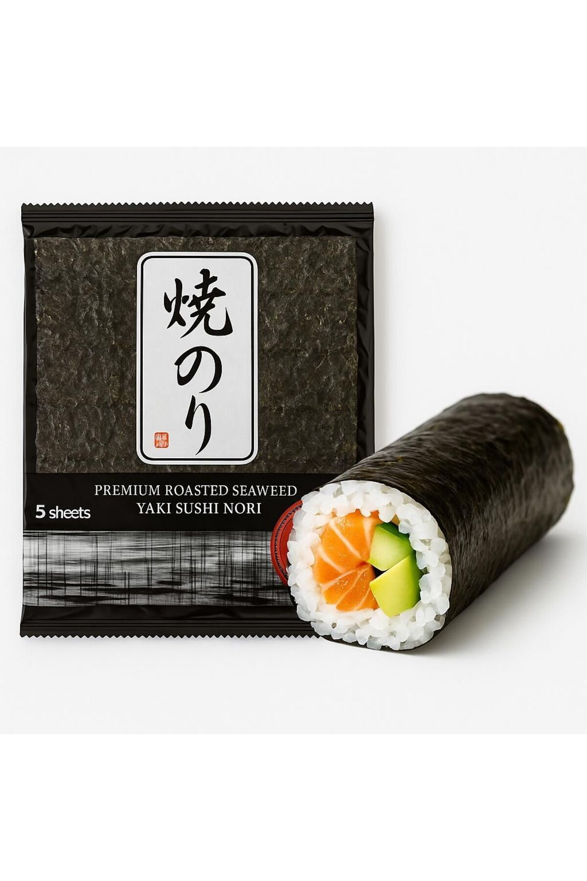 Sushi Seti - Pirinç Yufkası 100g + 5’li Nori Yosunu + Hediye Çubuk