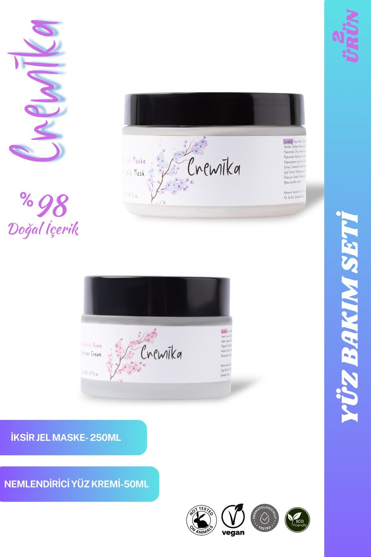 Cilt Bariyer Onarıcı Cica Jel Maske Ve Ceramide, Niacinamide Nemlendirici Krem