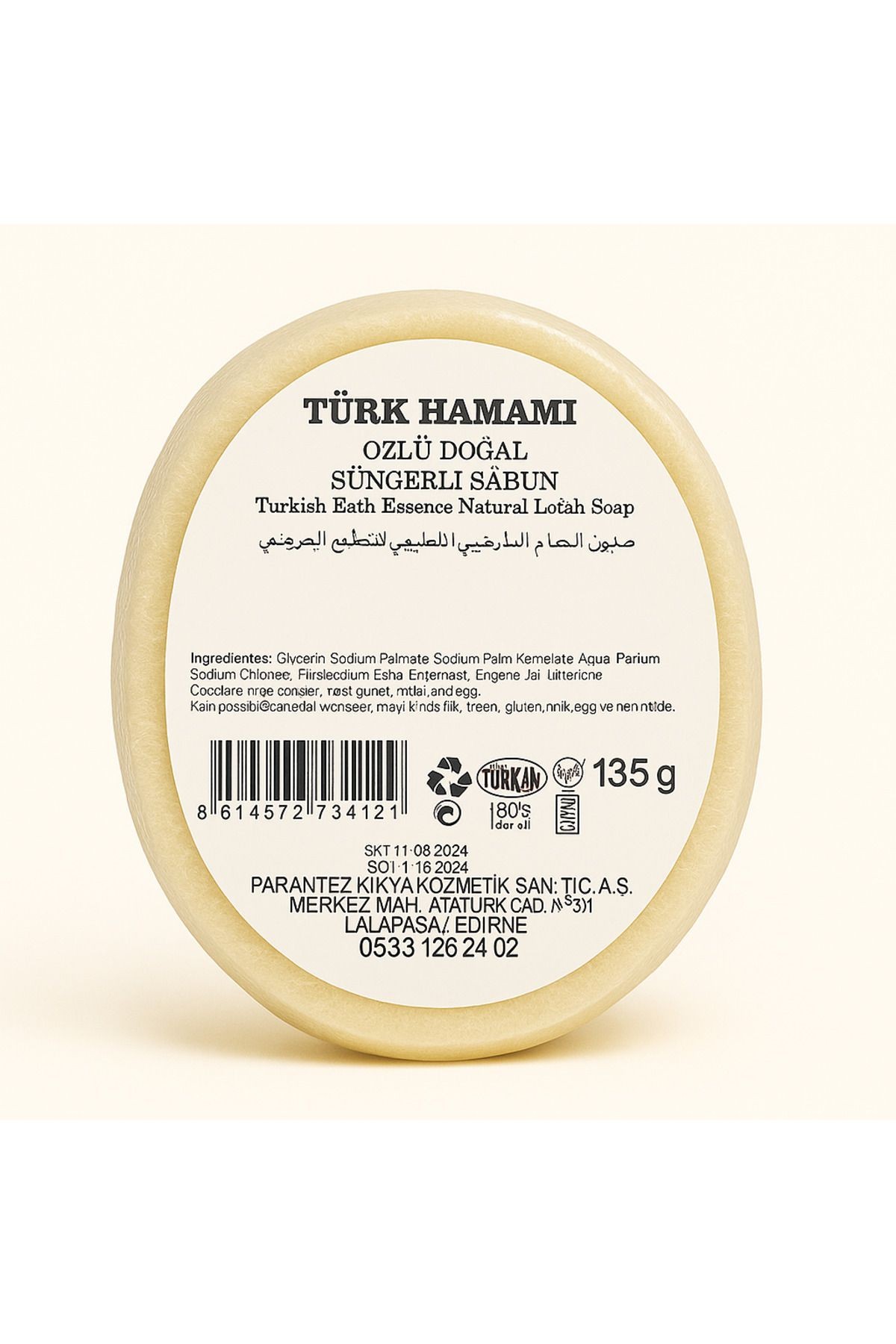 Türk Hamamı Özlü Doğal Süngerli Sabun 135g