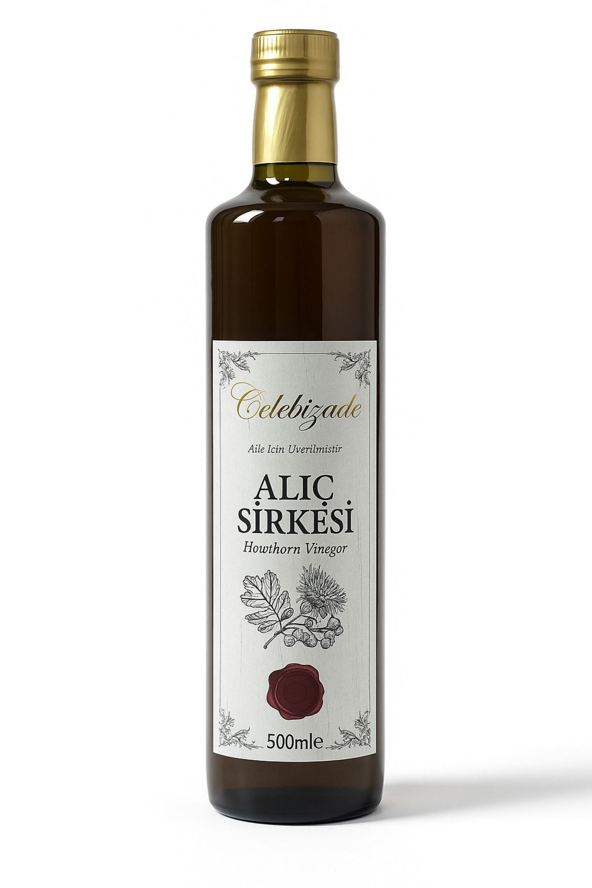 Çelebizade %100 Doğal Alıç Sirkesi 500 ml – Katkısız, Geleneksel Yöntemle Fermente