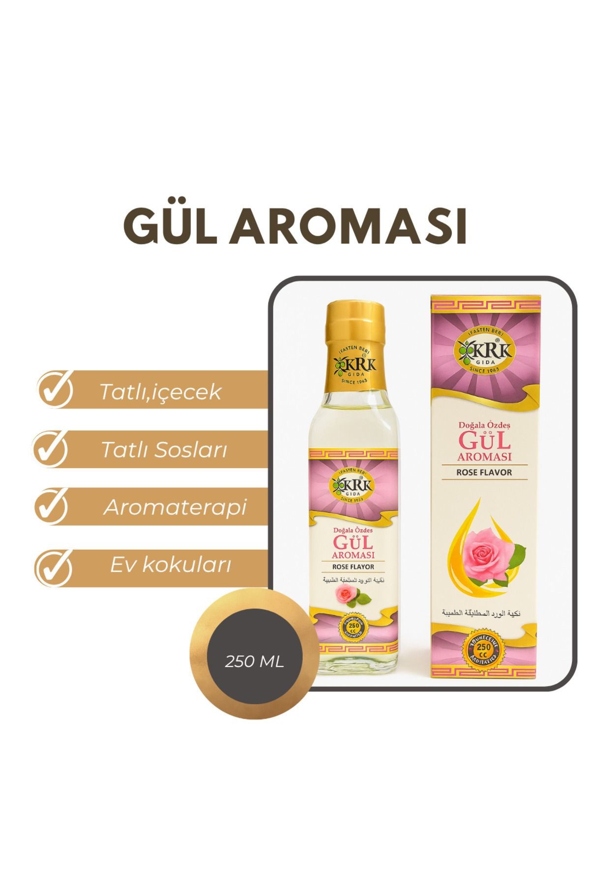 Doğala Özdeş Gül Aroması 250 ML