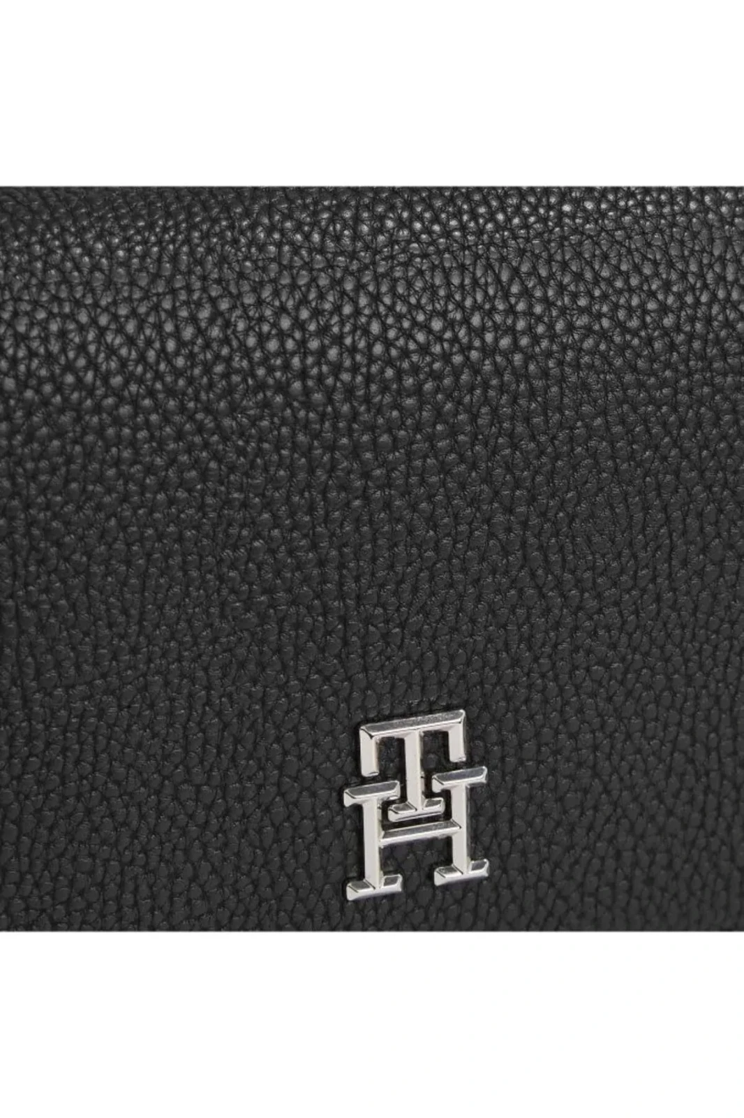 Tommy Hilfiger Deri Kart Bölmeli Günlük Kullanım Siyah Omuz Çantası