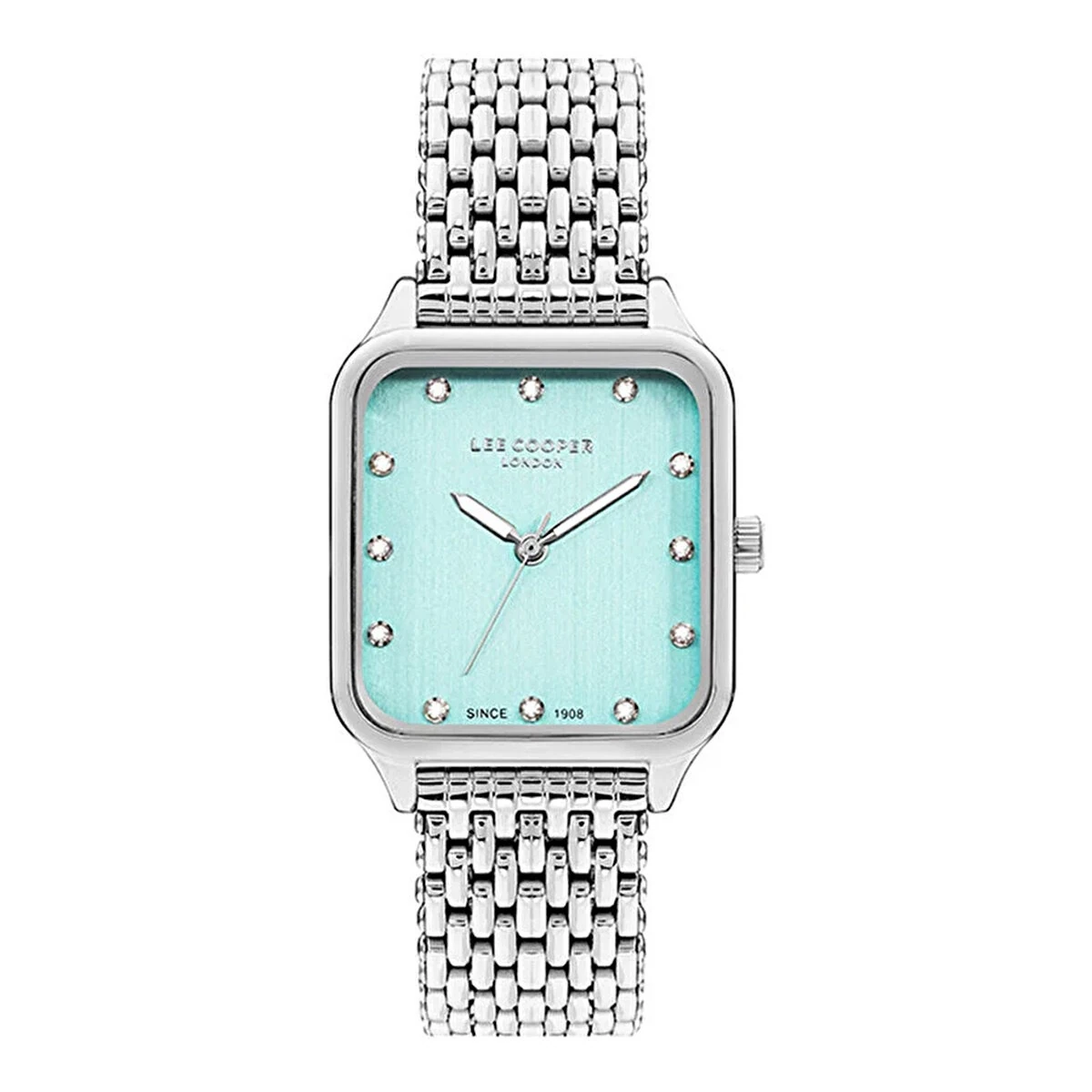 Lee Cooper LC07957.390 London Seri Gümüş Renk Hasır Kordon 3 ATM Mineral Cam Kadın Kol Saat