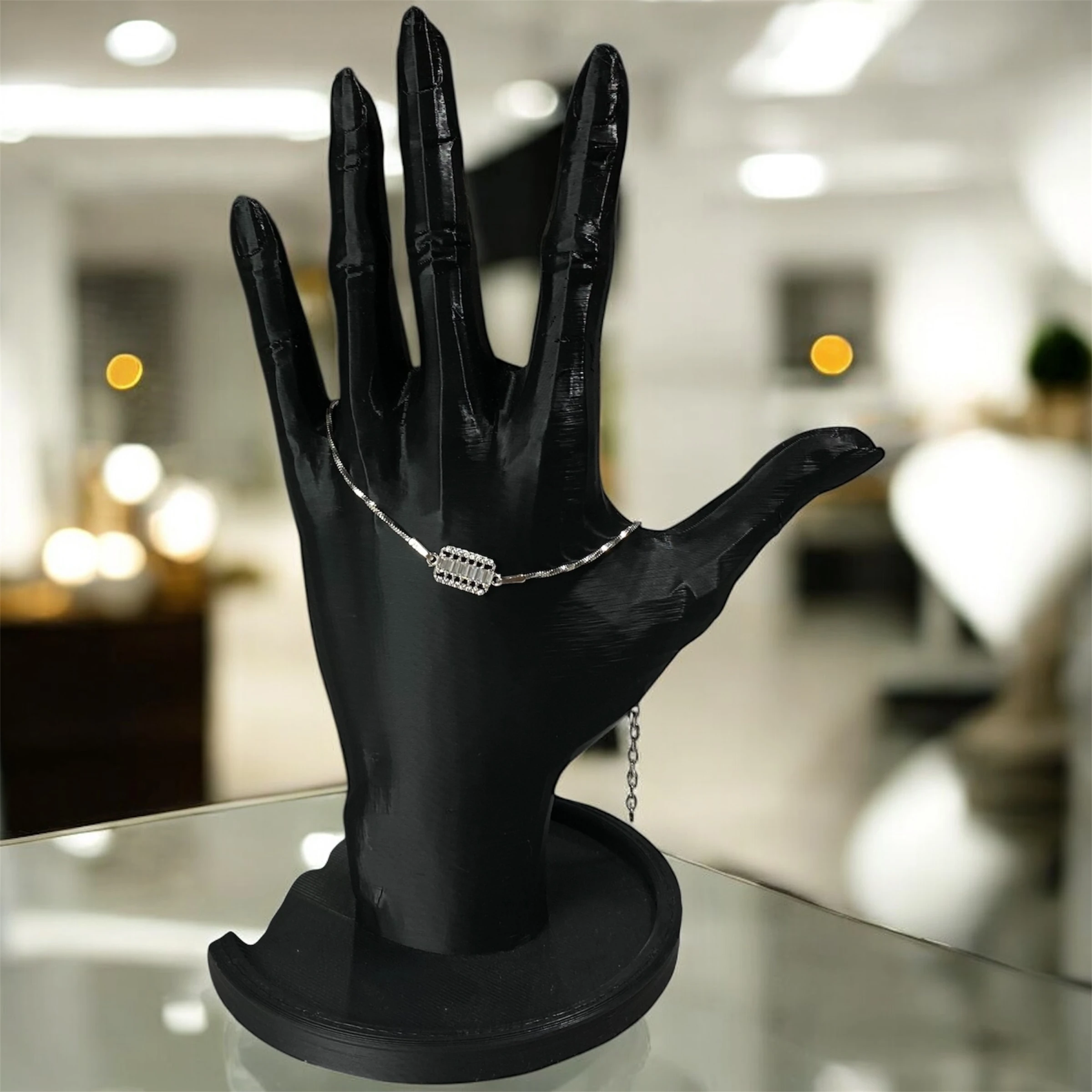 925 Ayar Gümüş Baget Taşlı Minimal Bileklik