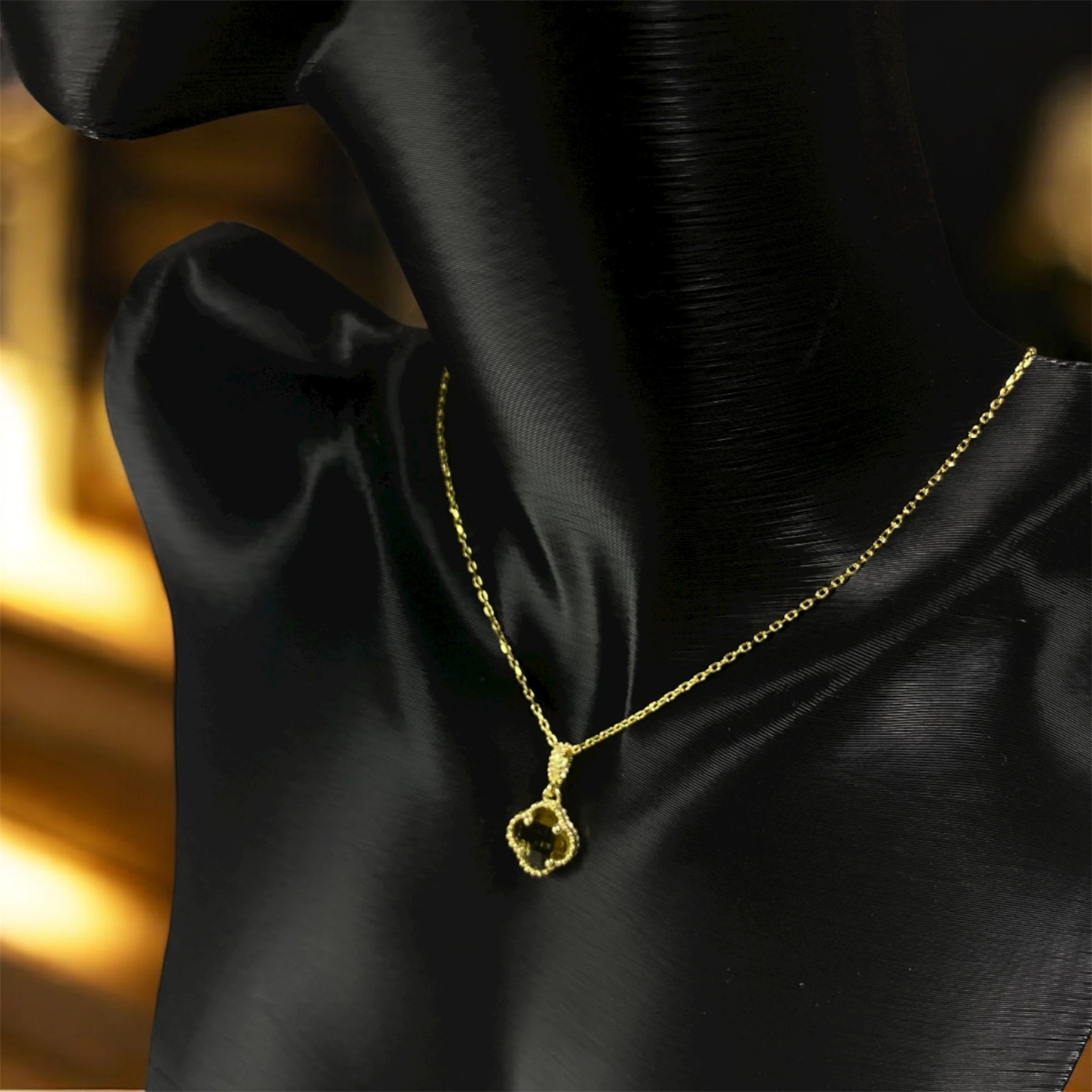 925 Ayar Gümüş Altın Kaplama Şans Çiçeği Van Cleef Minimal Kolye Kadın Takı