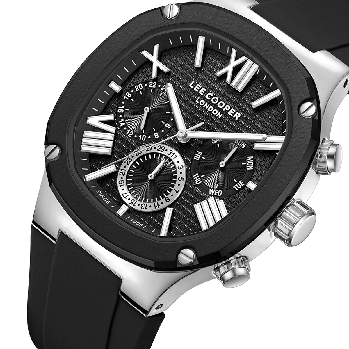 Lee Cooper LC08150.351  London Seri Silikon Kayışlı 3 ATM Mineral Cam Kol Saat