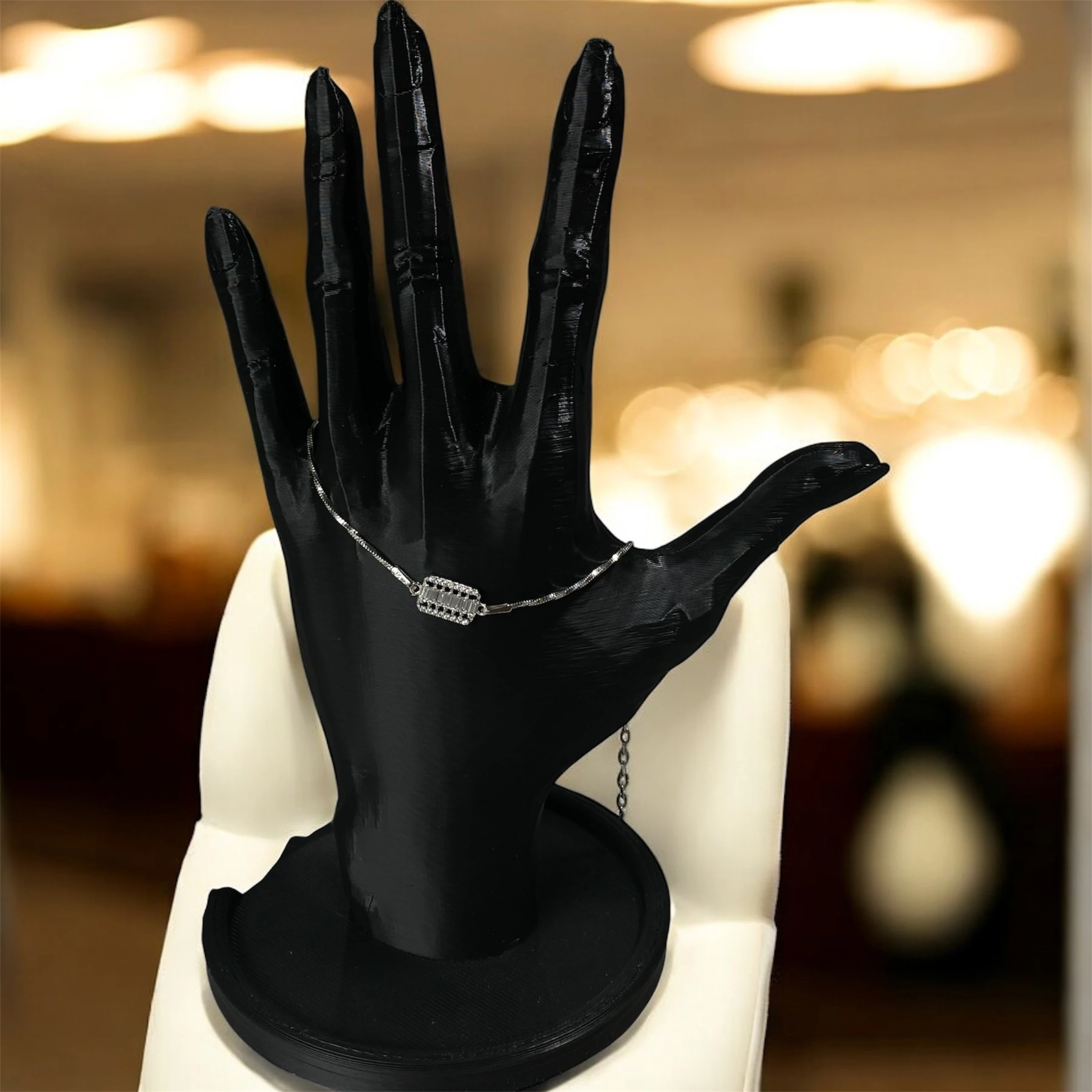 925 Ayar Gümüş Baget Taşlı Minimal Bileklik