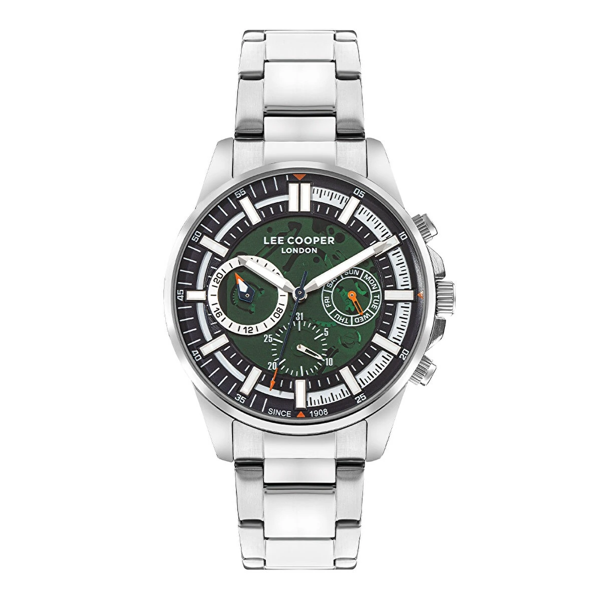 Lee Cooper LC07817.390 Metal Gümüş Renk Kordon 3 ATM Mineral Cam Erkek Kol Saat