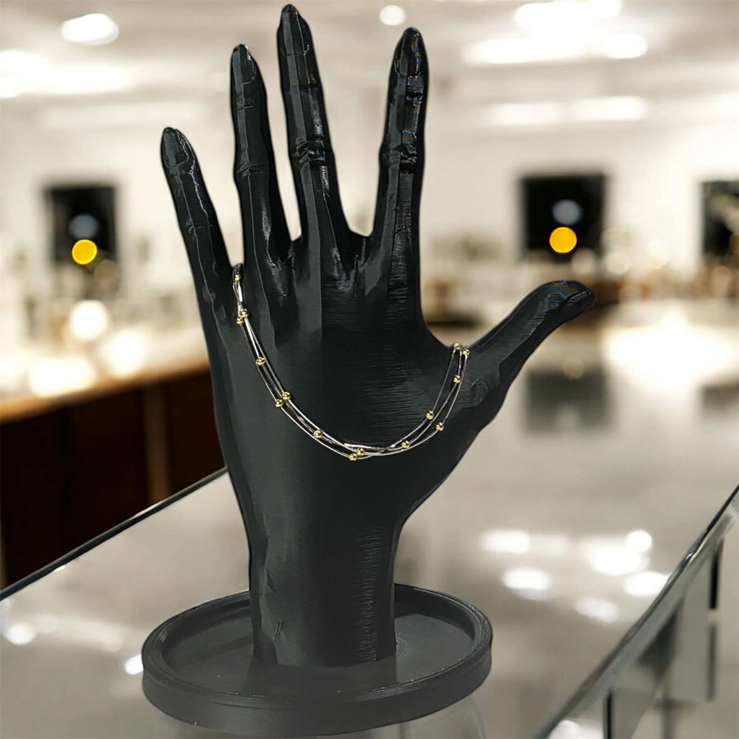 925 Ayar Gümüş İthal Rose Çoklu Zincir İnci Bileklik